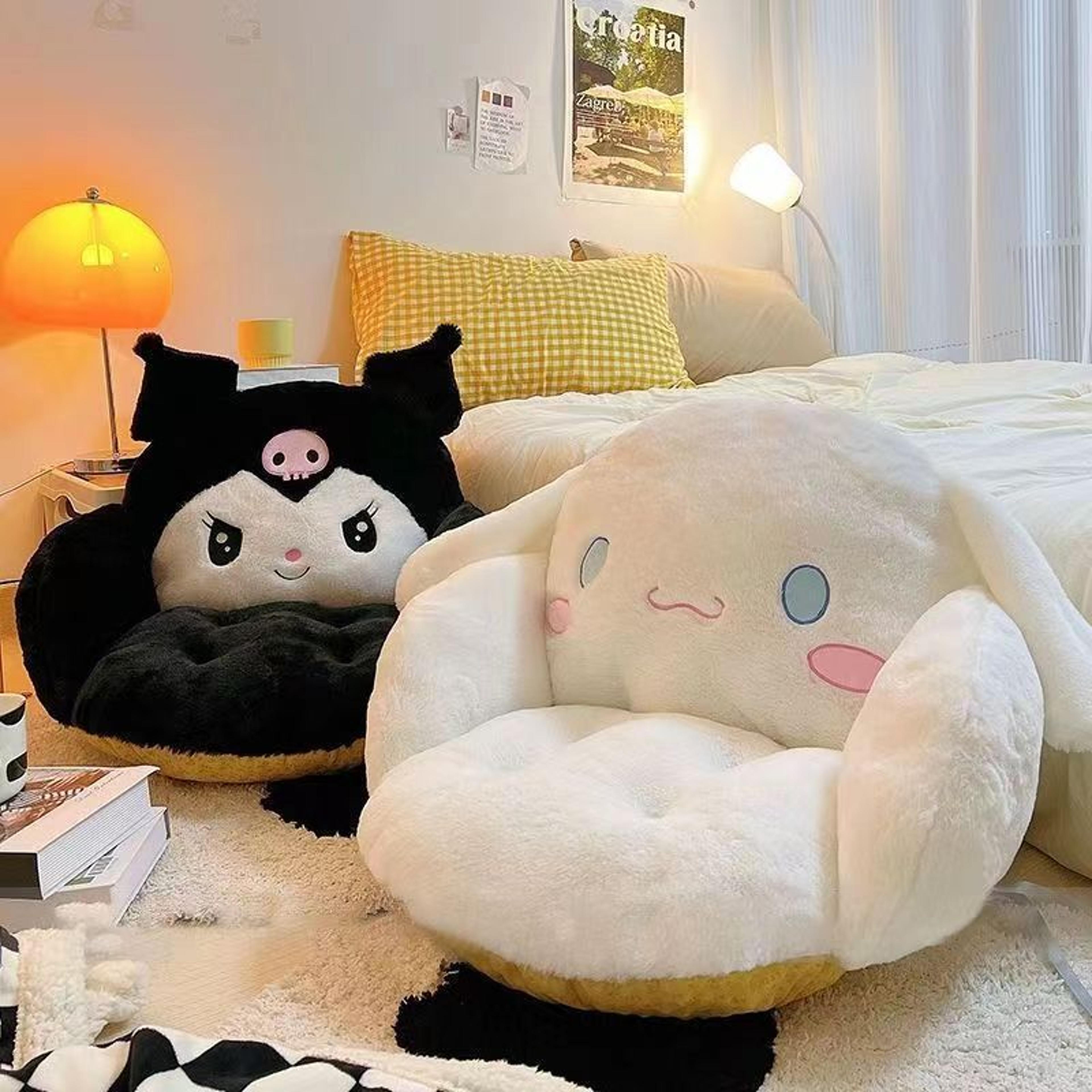 cute cartoon doll cushion, winter warm office chair pillow, creative plush bedding gift for girls
