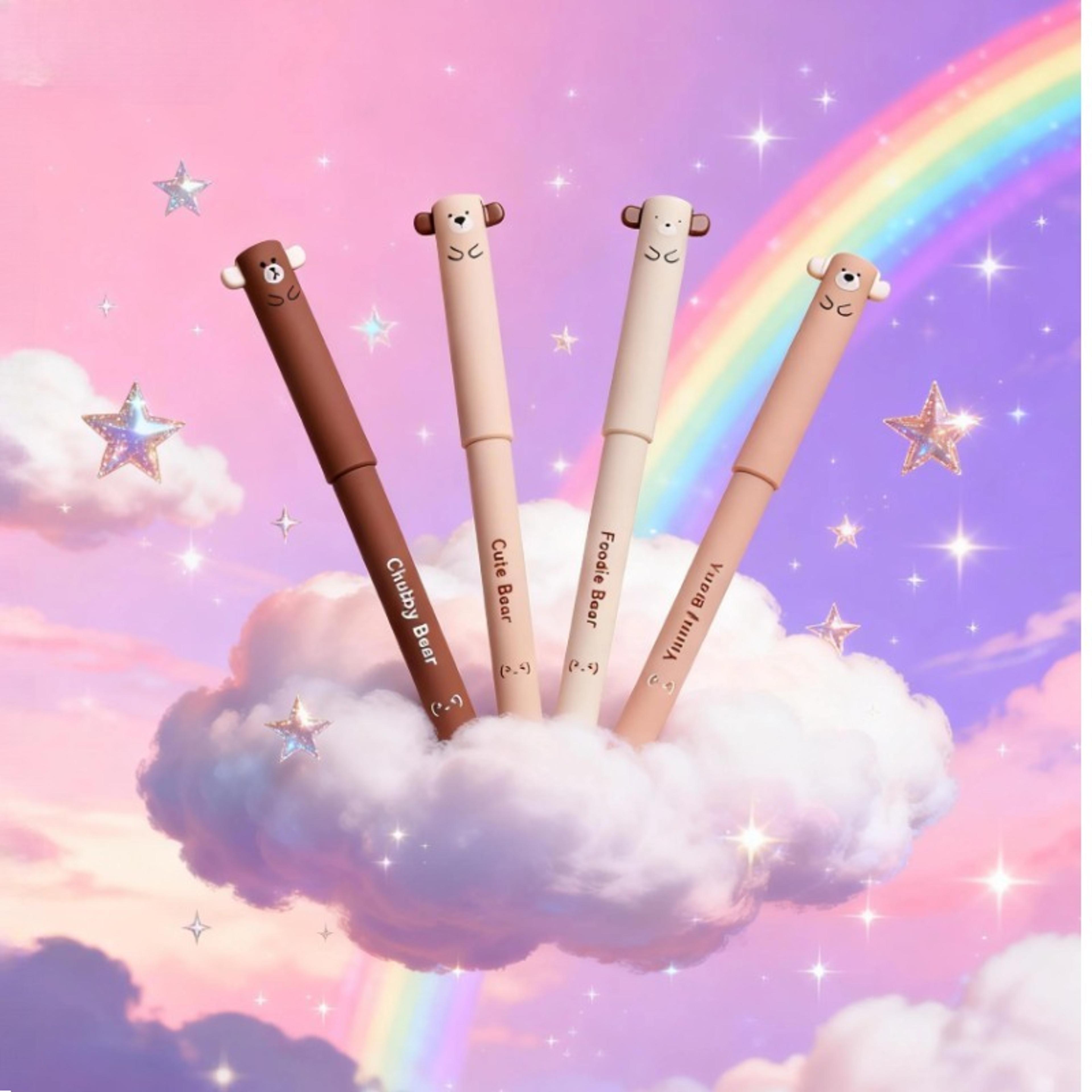 Cartoon Hot Erasable Mocha Pen Bear Erasable Pen Coffee Bear Neutral Pen 3