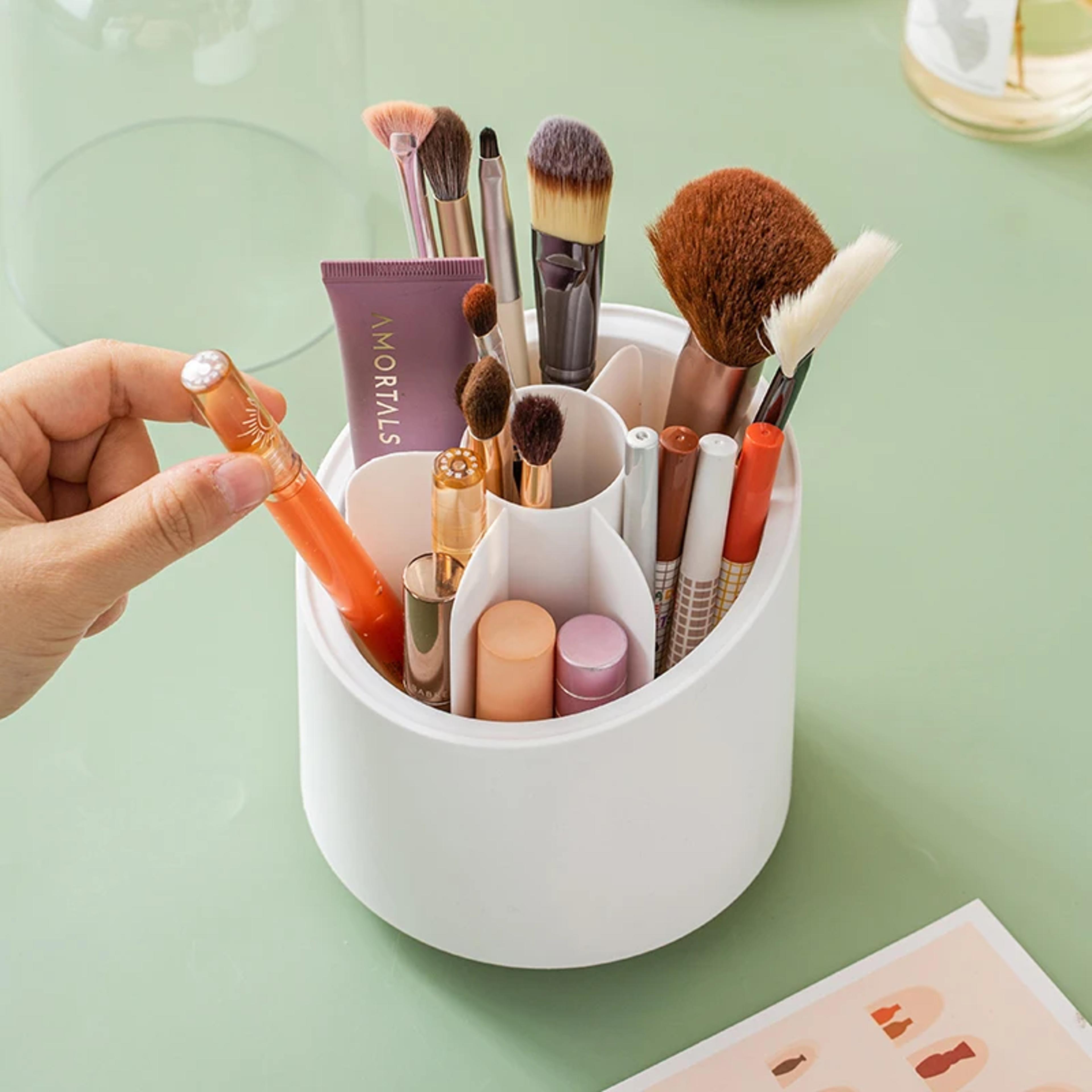 Portable Rotating Makeup Brush Storage Box Lipstick Shadow Cosmetic Holder Organizer 2