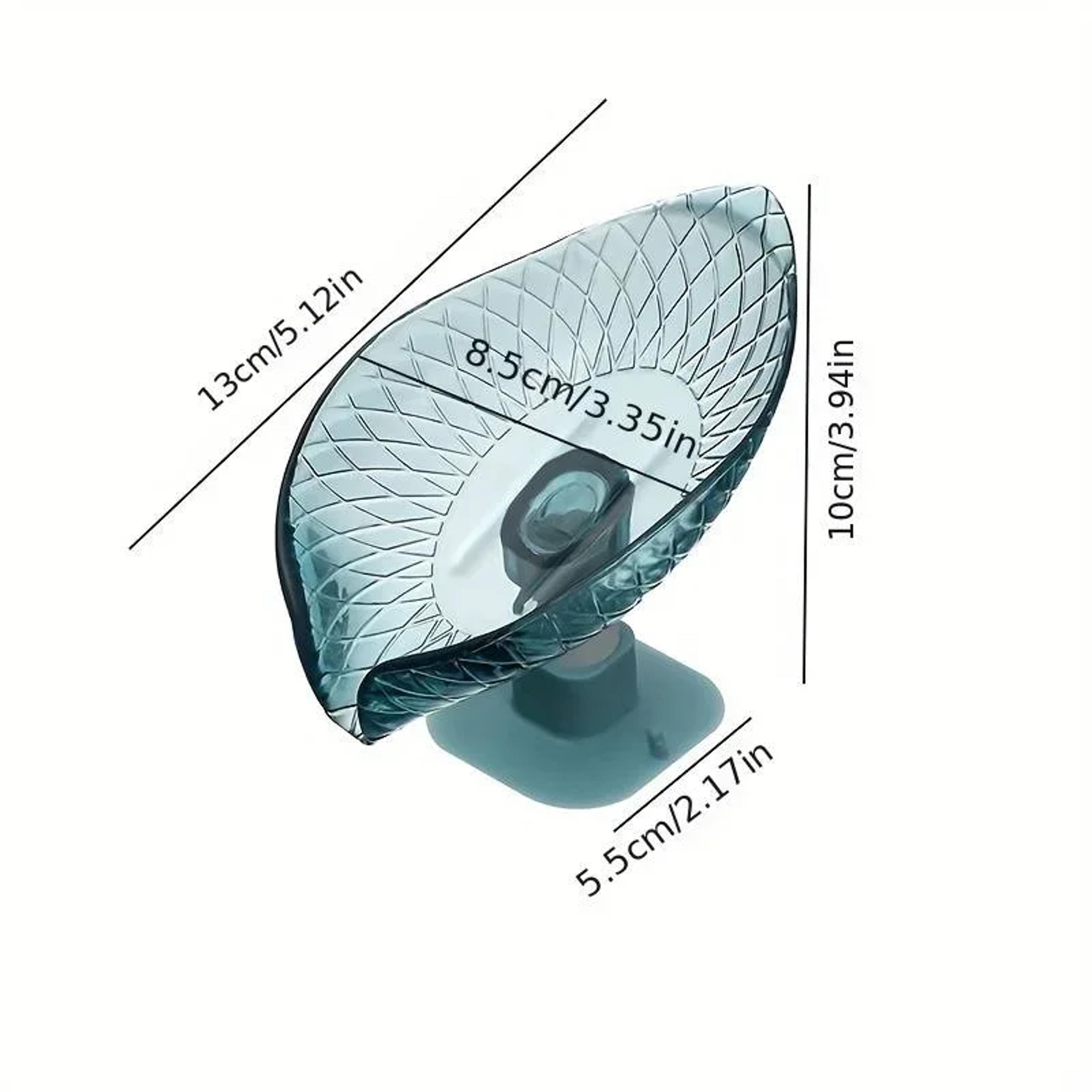 Decorative Plastic Self Draining Bathroom Soap Tray Leaf Design Drain Soap Box With Suction Cup 3