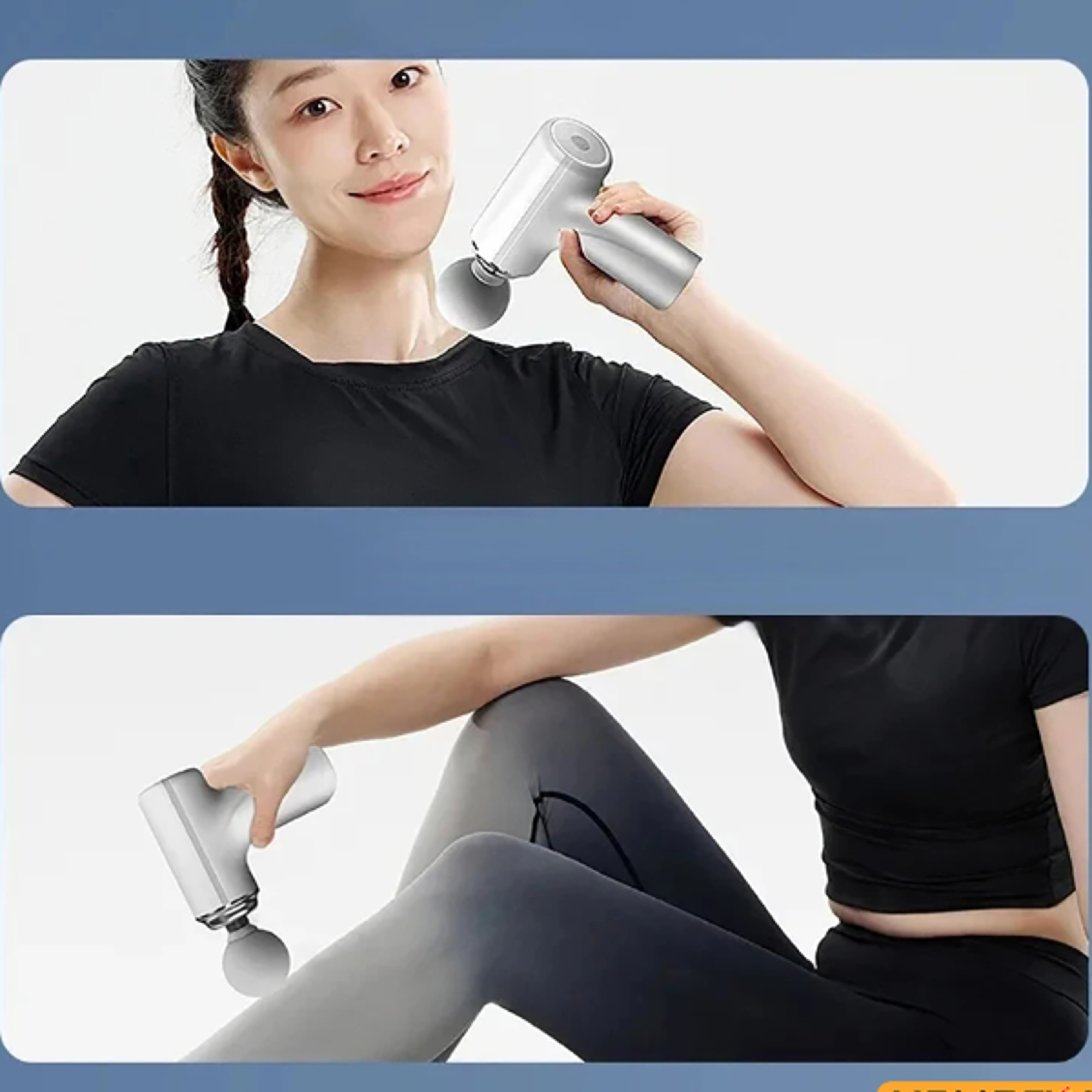 Electric Massage Gun with 4 Interchangeable Heads LED Light Portable Full Body Relaxation