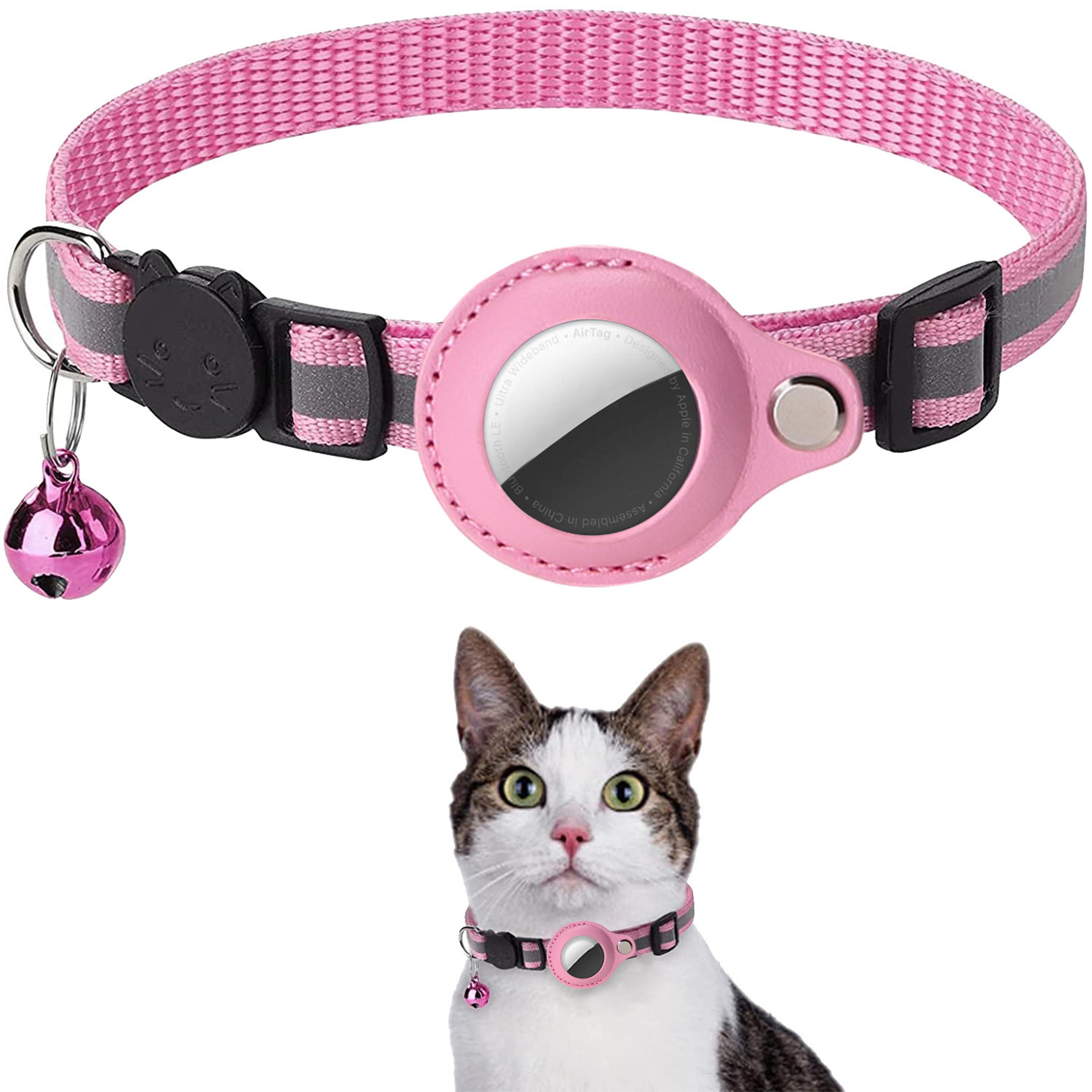 Adjustable Cat AirTag Holder Collar Reflective Strips Breakaway Waterproof Pet Air Tag Case Kitten  8