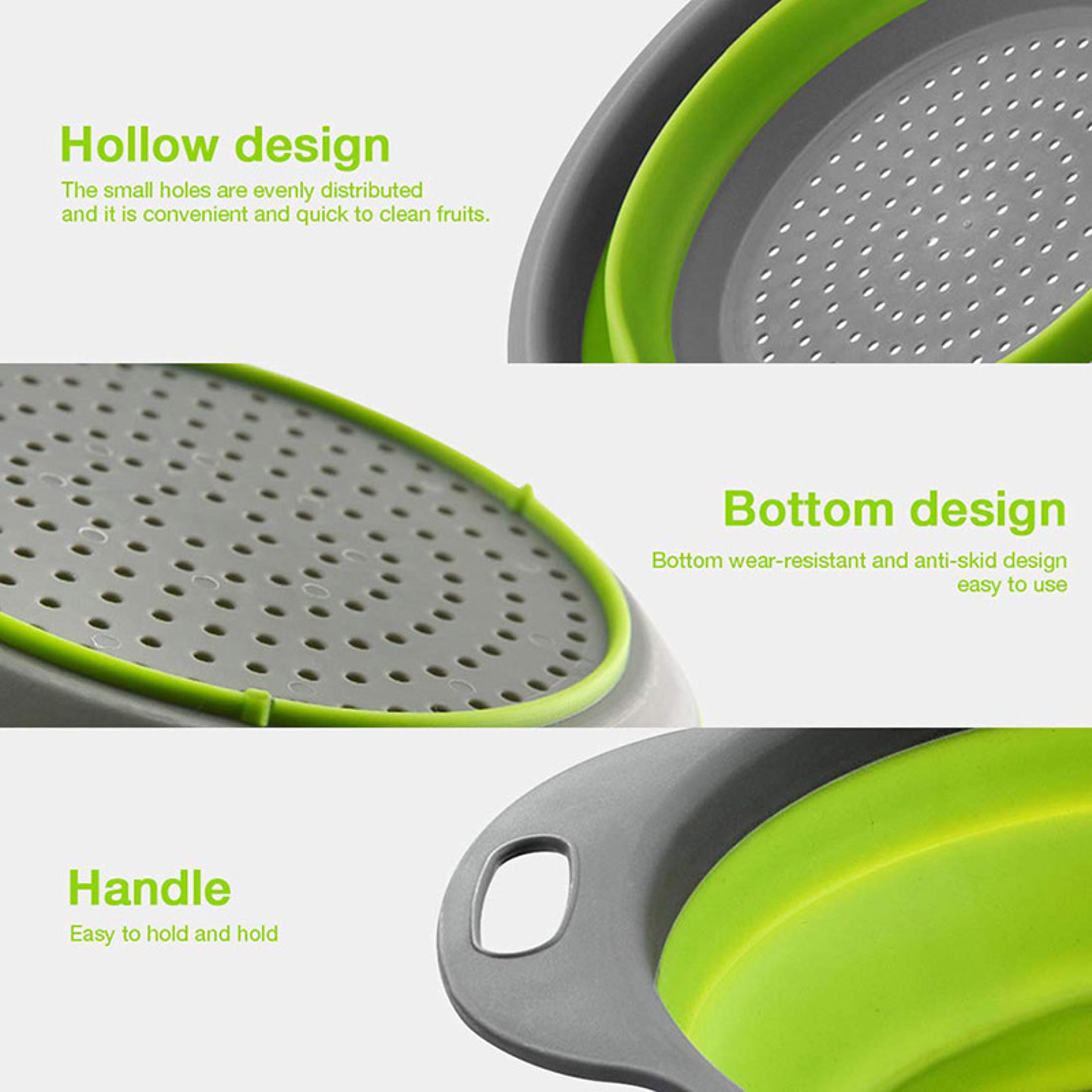 Collapsible Kitchen Strainer Gadget For Washing Draining  Storing Produce MultiUse Silicone Colande 2