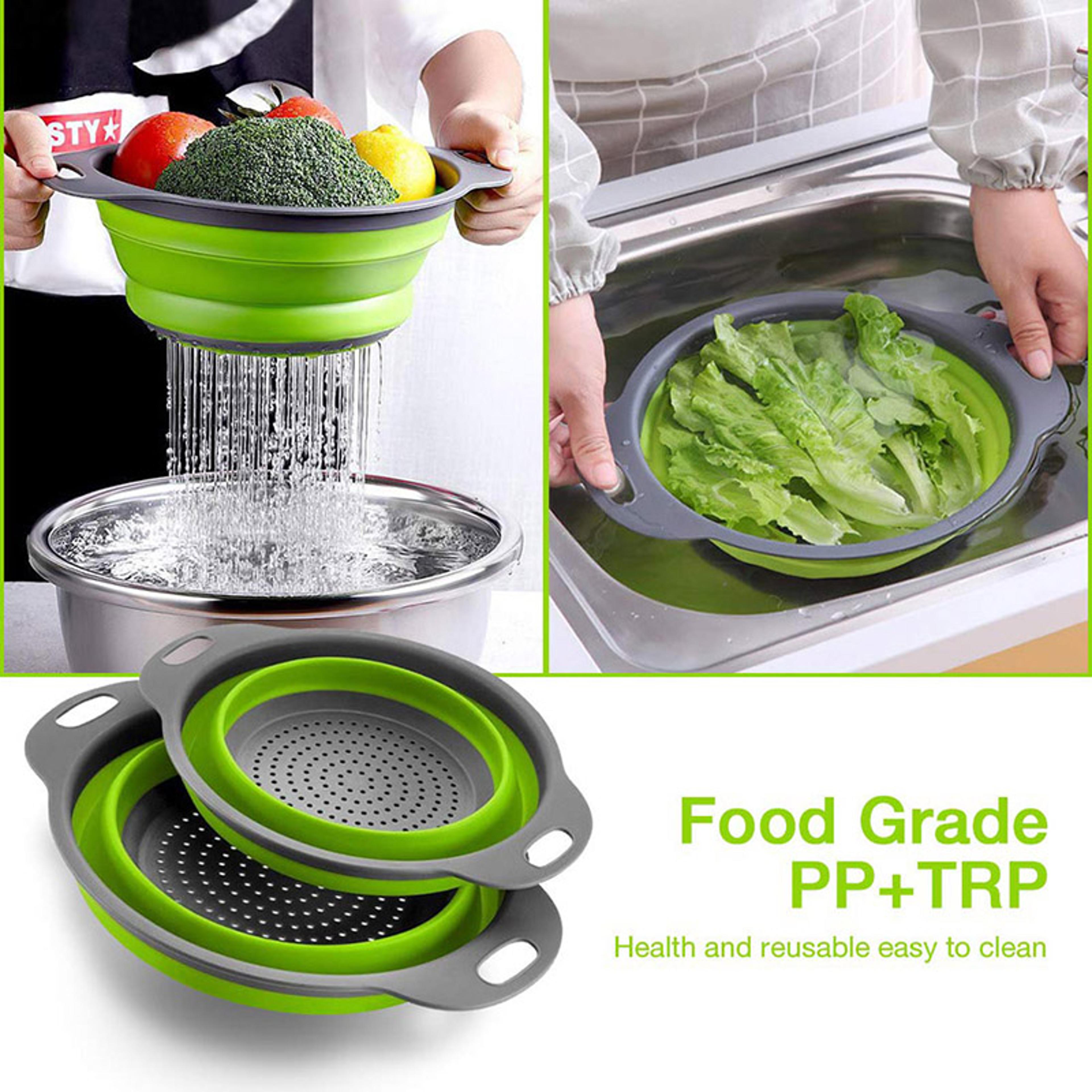 Collapsible Kitchen Strainer Gadget For Washing Draining  Storing Produce MultiUse Silicone Colande 5
