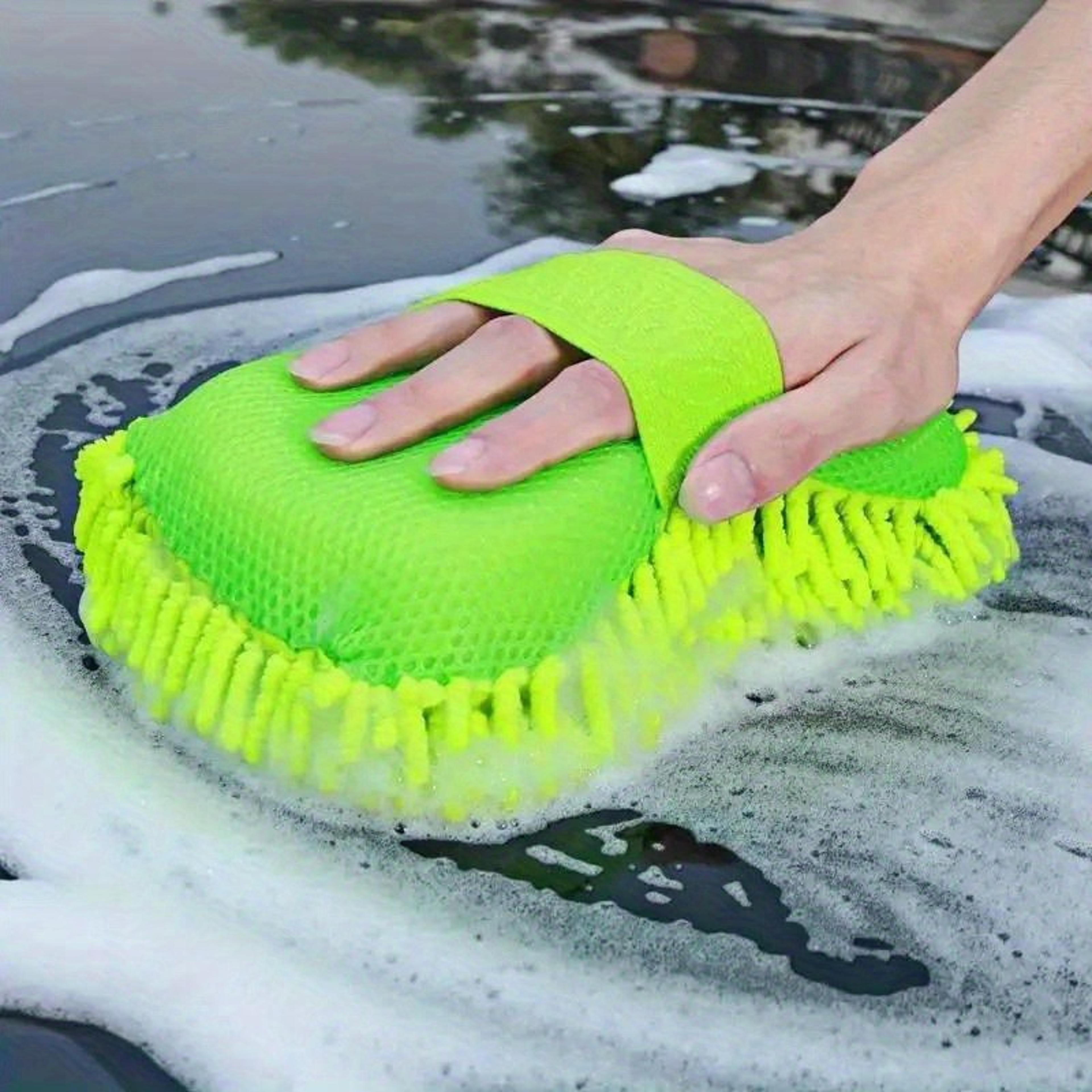 ScratchFree Chenille Sponge  Microfiber Drying Towel Set  UltraAbsorbent Car Wash Mitt For Car Deta 4