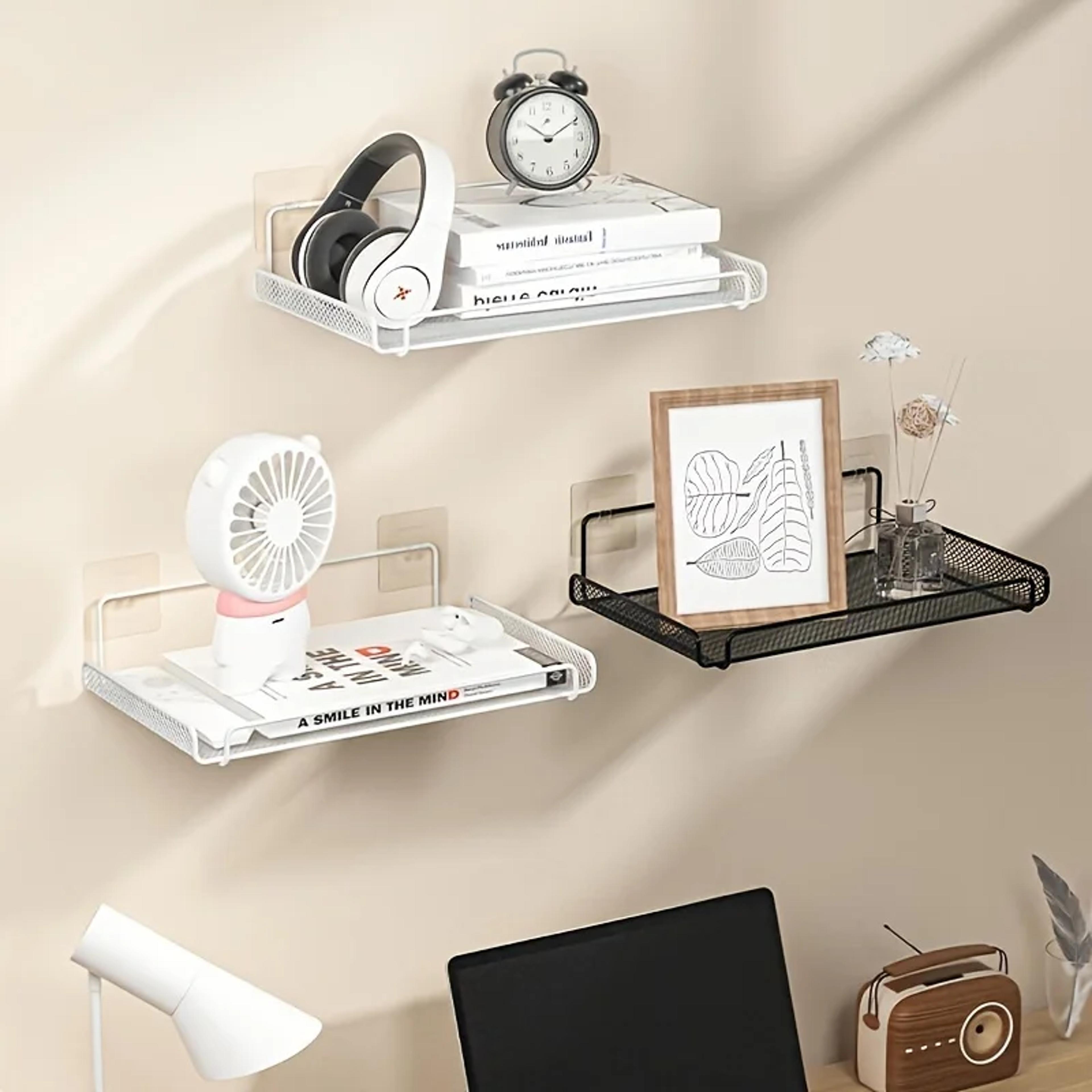 NoDrill Stainless Steel WallMounted Shelf SpaceSaving Organizer For TV Router Keys And Small Items  2