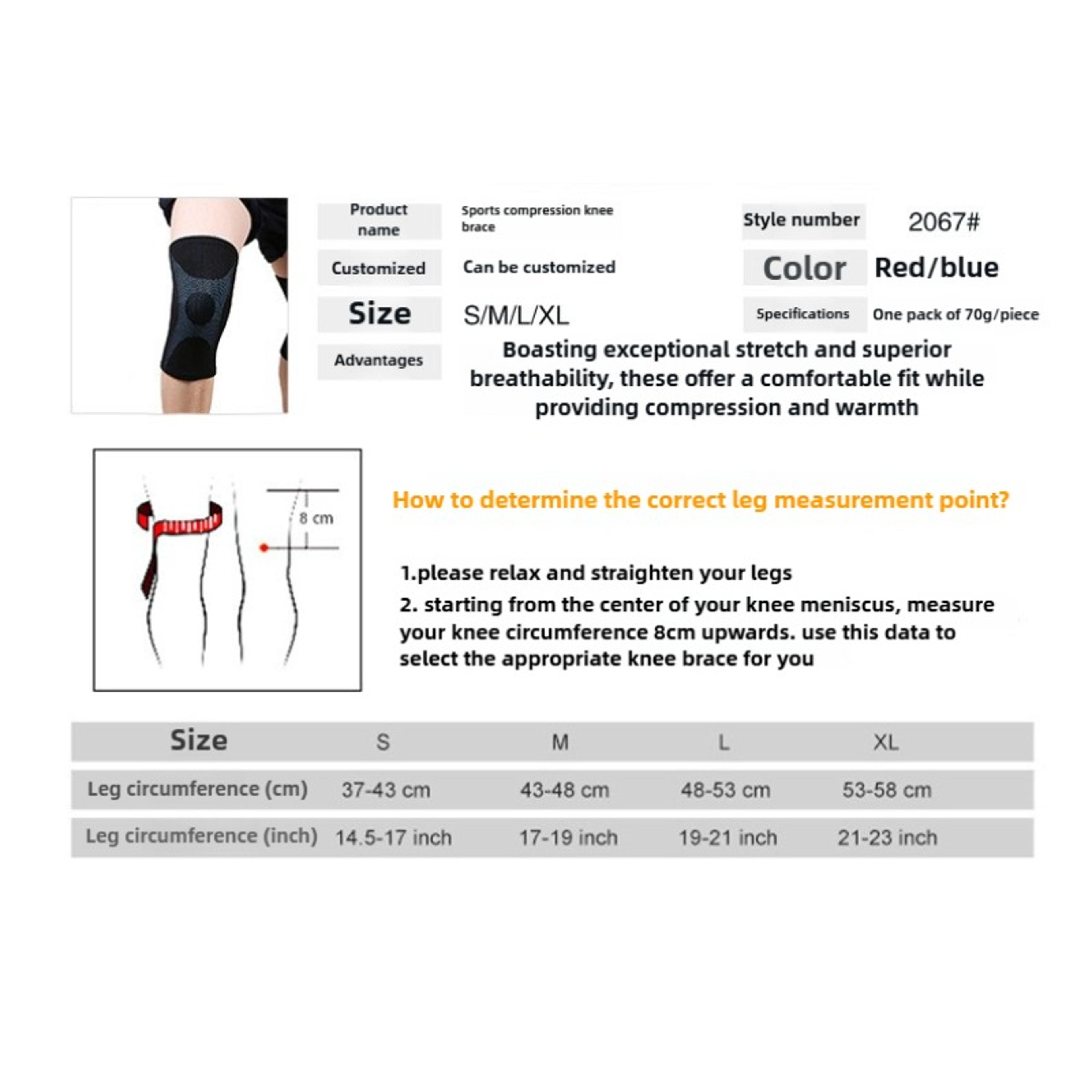 Breathable Sports Nylon 3D HighElastic Knitted Knee Pads Warm And SweatAbsorbing For Running 4