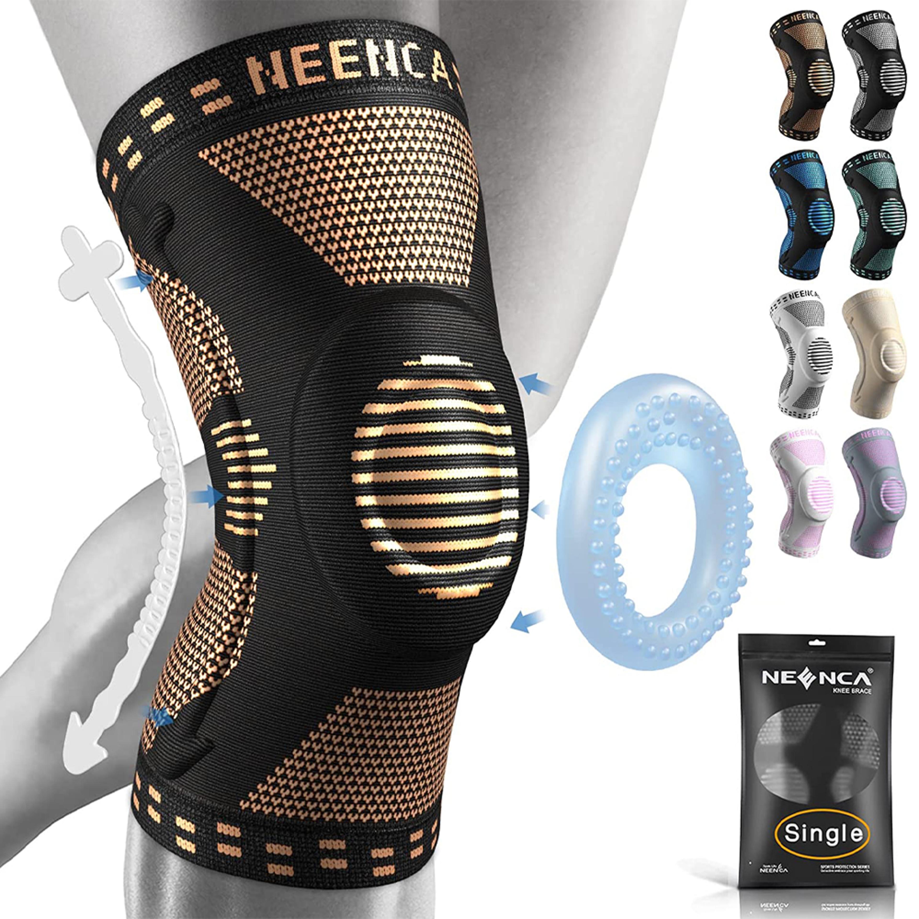 Knee Support Copper Brace With Gel Pad  Side Stabilizers Sport Arthritis Joint Pain Relief 0