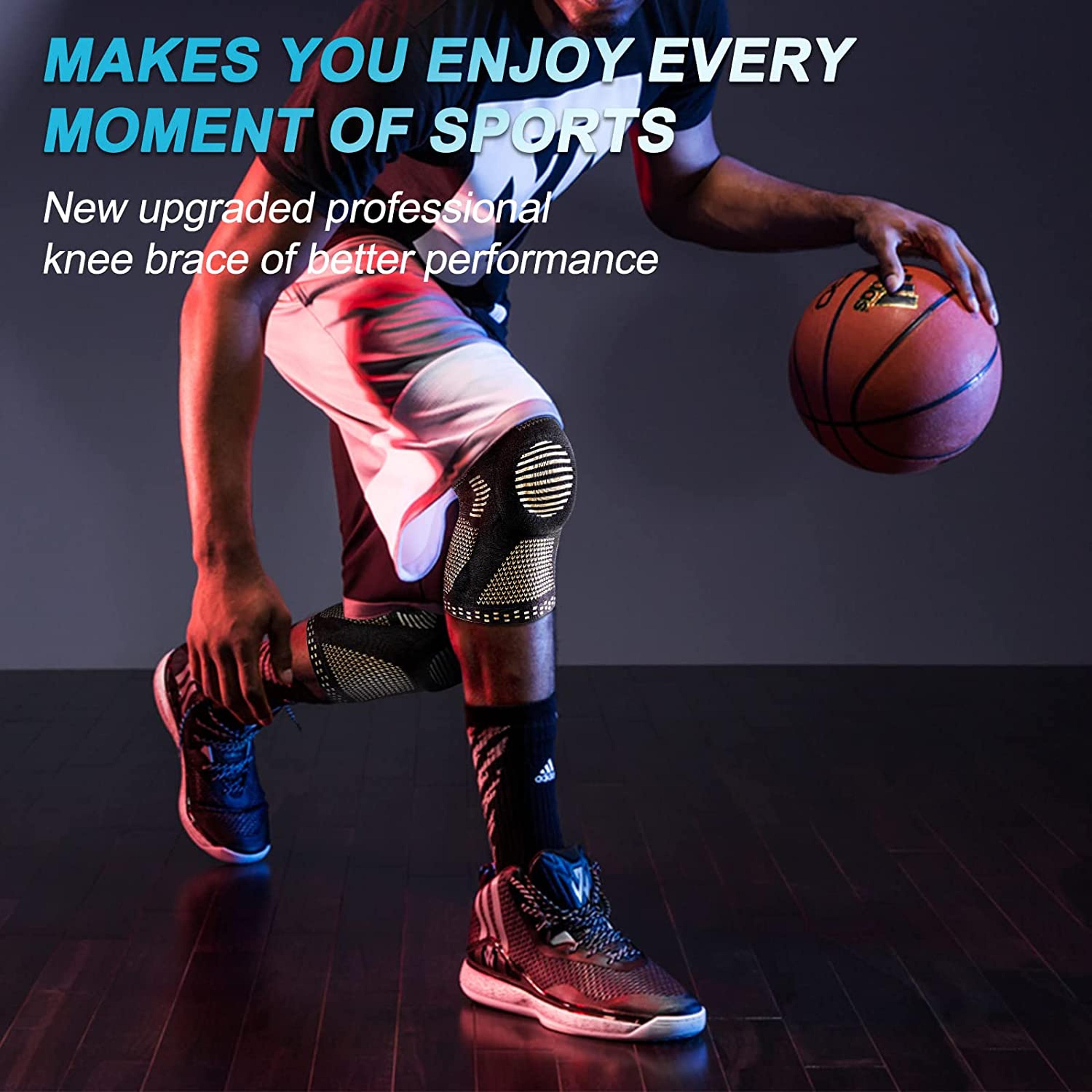 Knee Support Copper Brace With Gel Pad  Side Stabilizers Sport Arthritis Joint Pain Relief 2