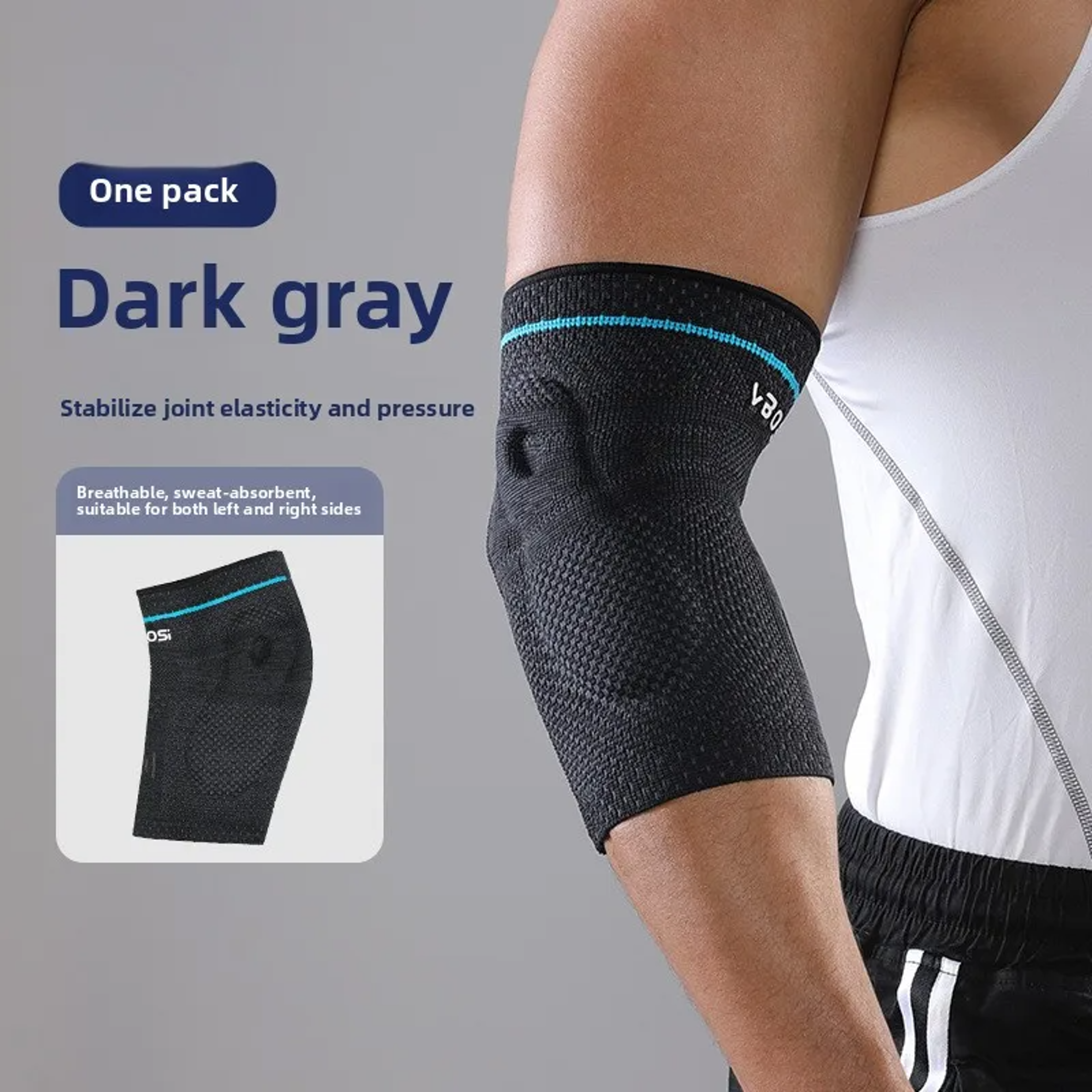 Elbow Support Arm Sleeves With Gel Pads 3D Knitted Elastic Ergonomic Breathable Design For Unisex W 8