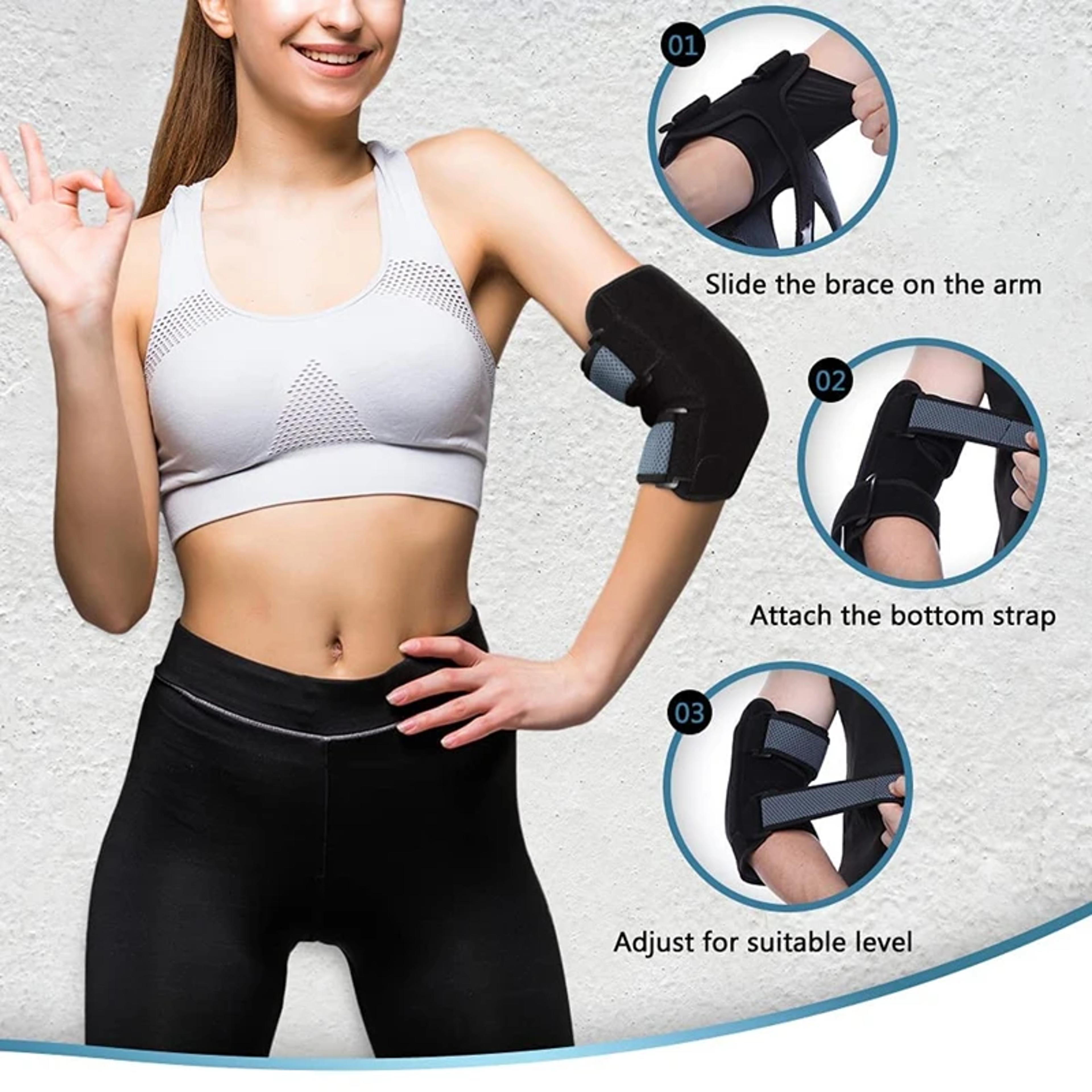 Elbow Brace With Removable Metal Splints Adjustable Arm Stabilizer For Cubital Tunnel  Tennis Sport 4