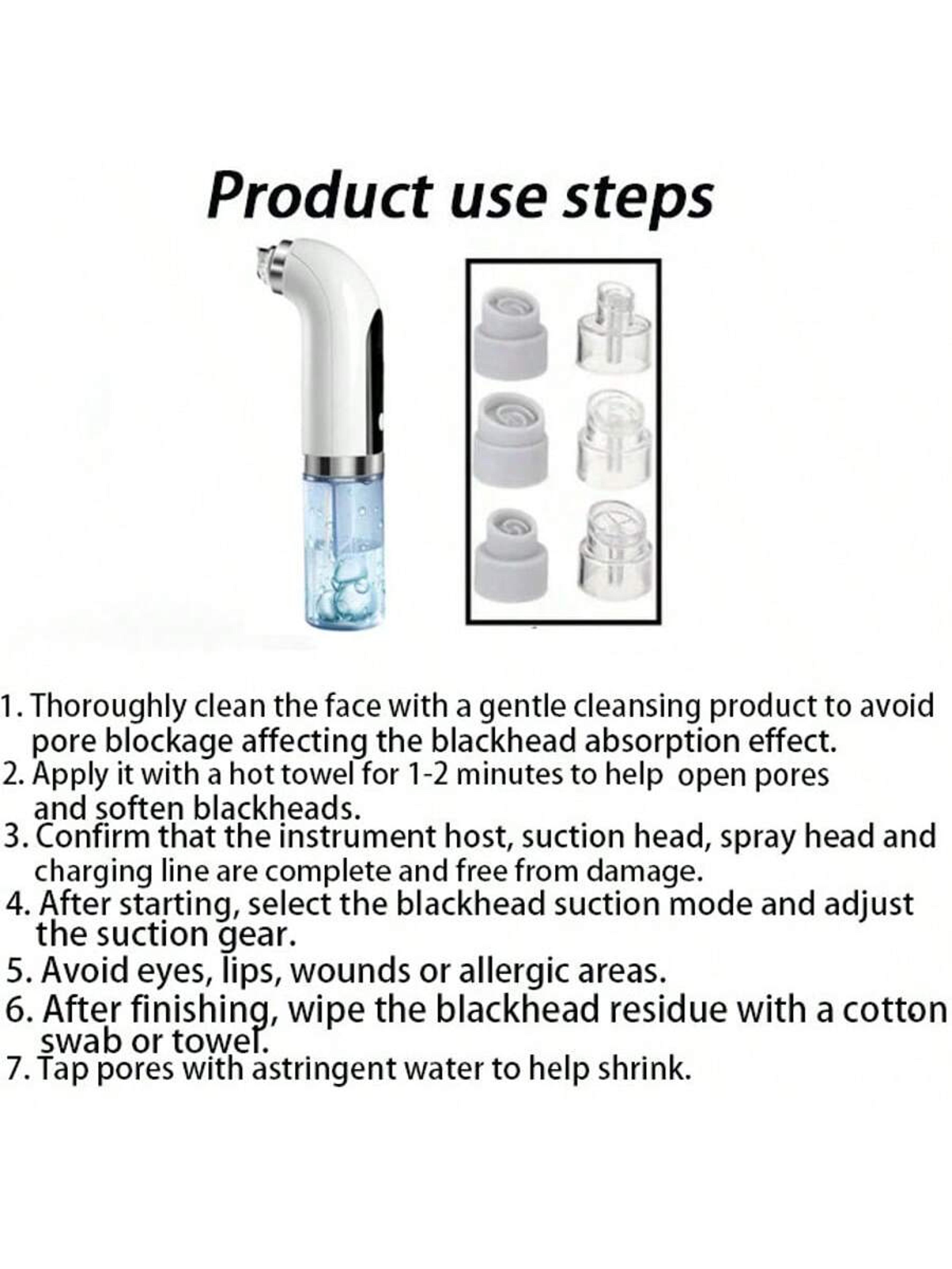 USB Charging Water Circulation Facial Cleaner Blackhead Remover 5
