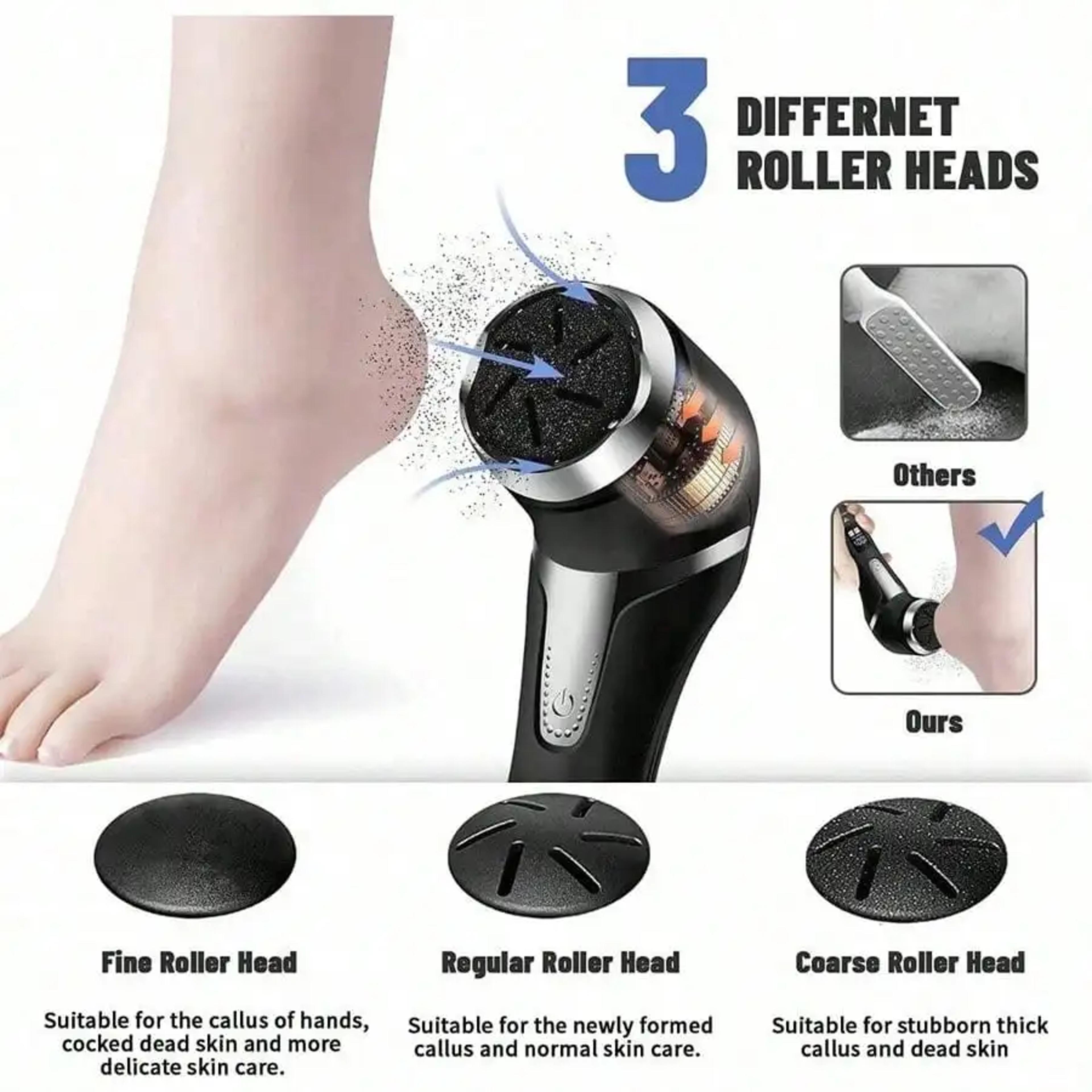 USB Charging Electric Foot Pedicure Device LCD Display Dust Collector For Callus Removing And Exfol 2