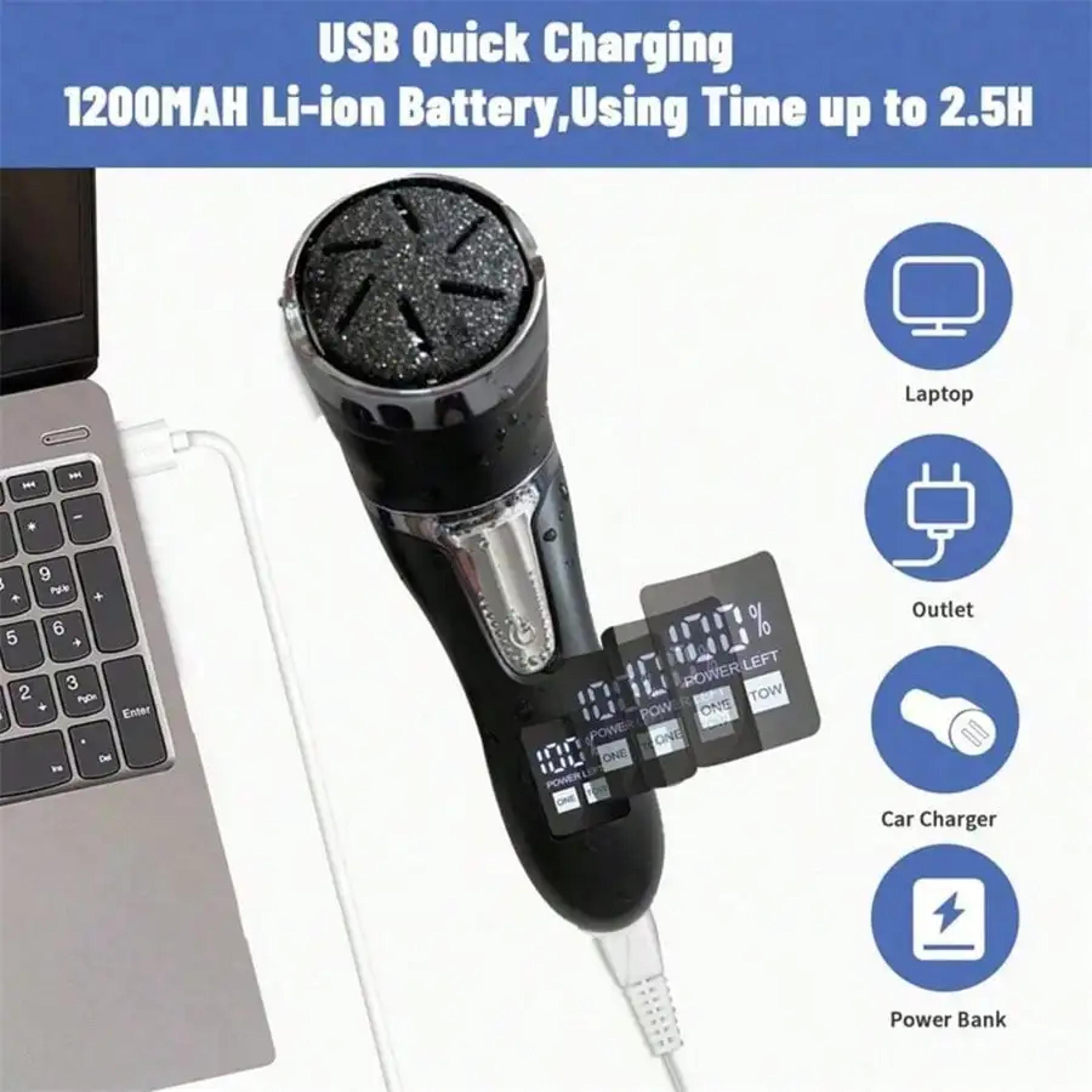 USB Charging Electric Foot Pedicure Device LCD Display Dust Collector For Callus Removing And Exfol 4