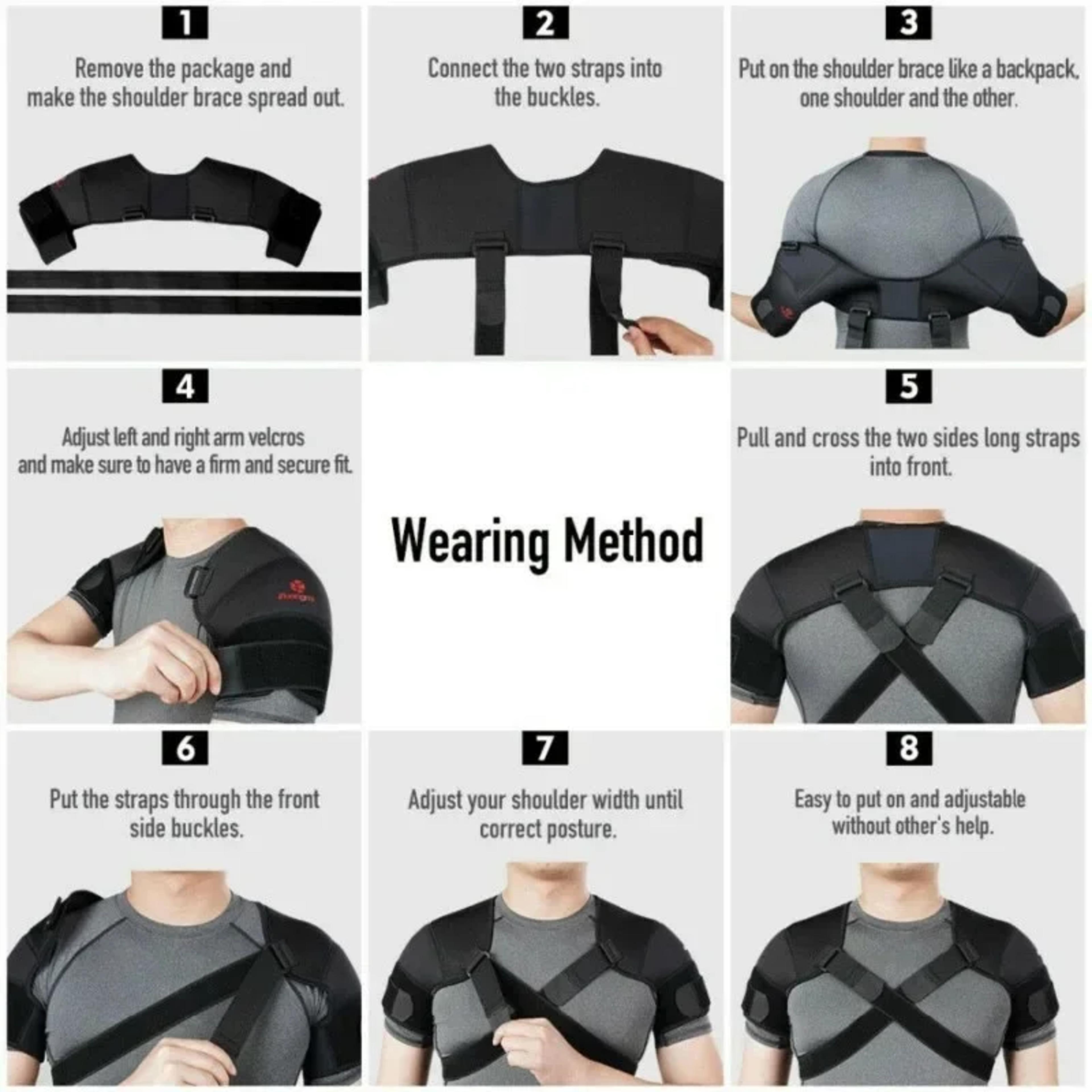 Knit Cashmere Shoulder Compression Sleeve Wrap Double Shoulder Guard For Rotator Cuff Tendonitis Re
