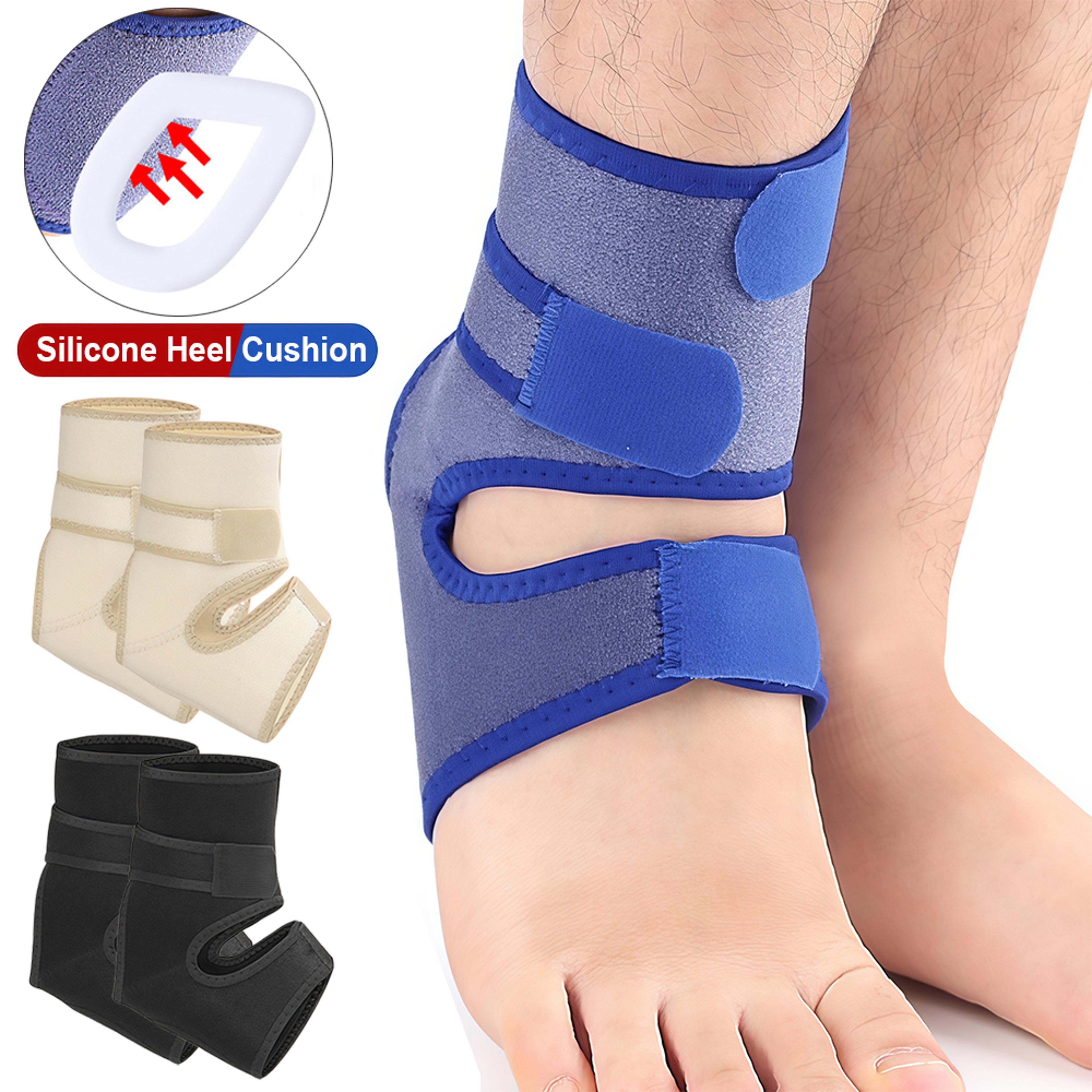 Compression Sleeve Ankle Support Brace With Silicone Heel Pad Relief For Sprains Foot Fatigue Plant 1