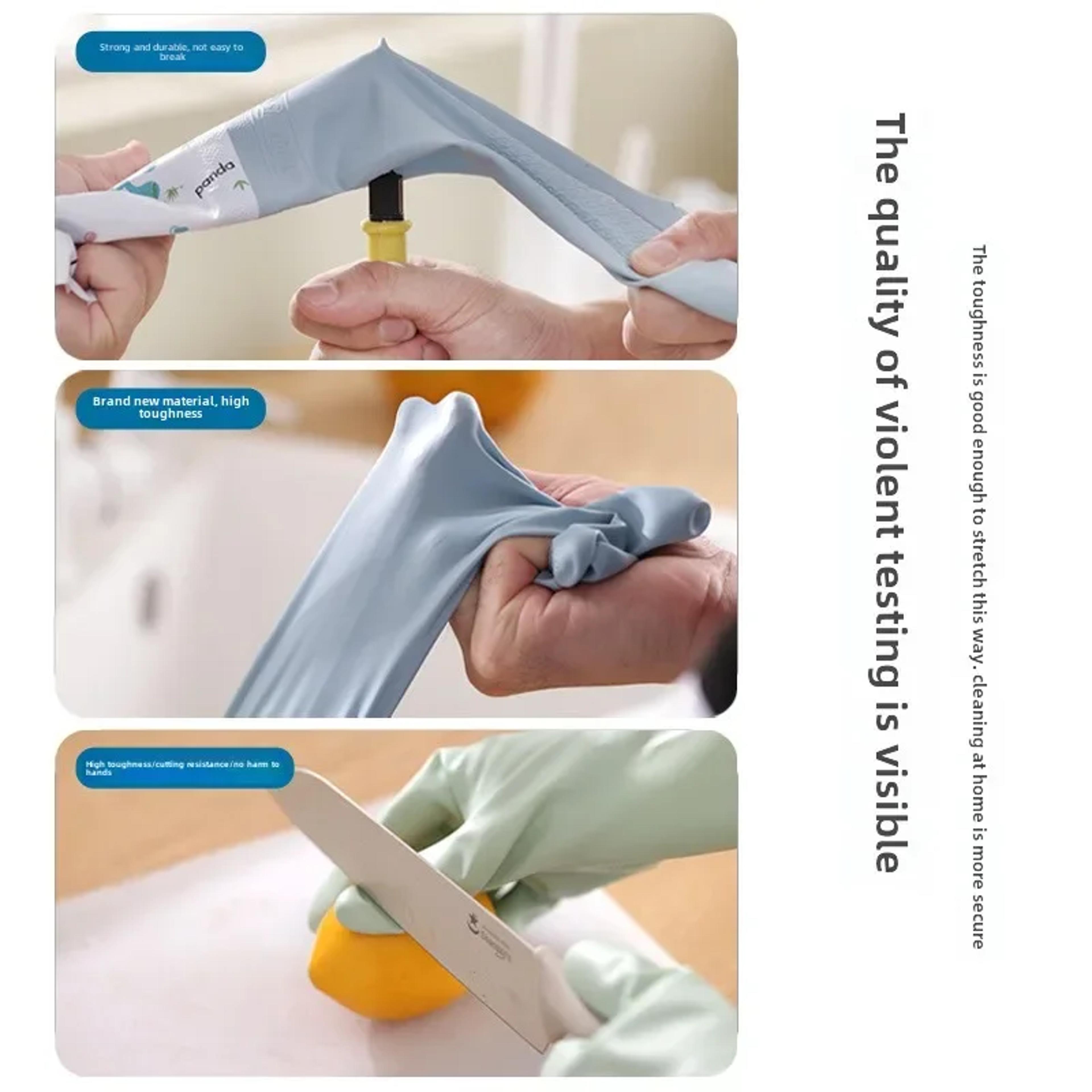 Durable Waterproof Rubber Gloves For Women Extended Kitchen Gloves For Dishwashing Cleaning  Househ 2