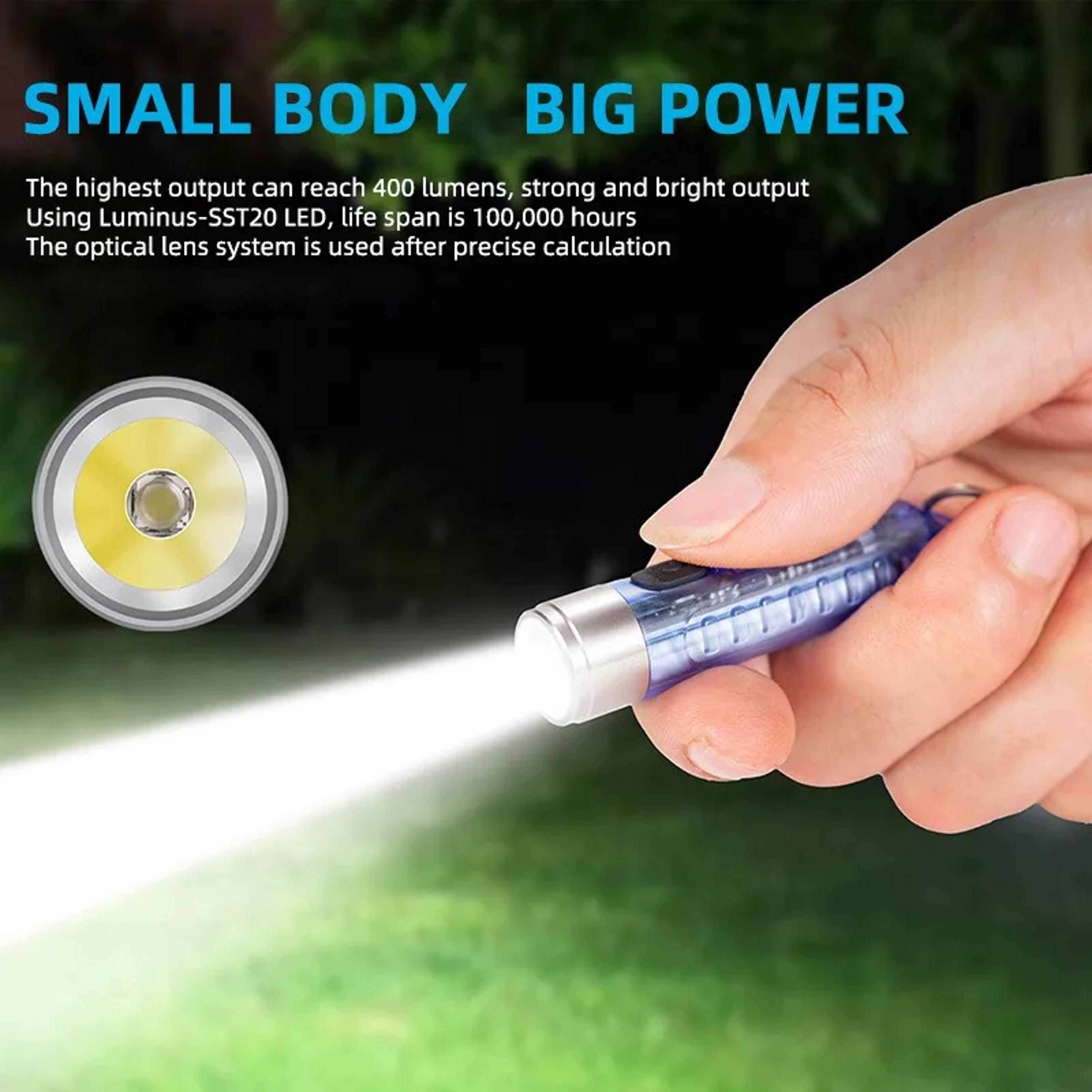 Mini Portable Outdoor LED Keychain Light Charging Magnetic Small Flashlight Strong Warning Light 2