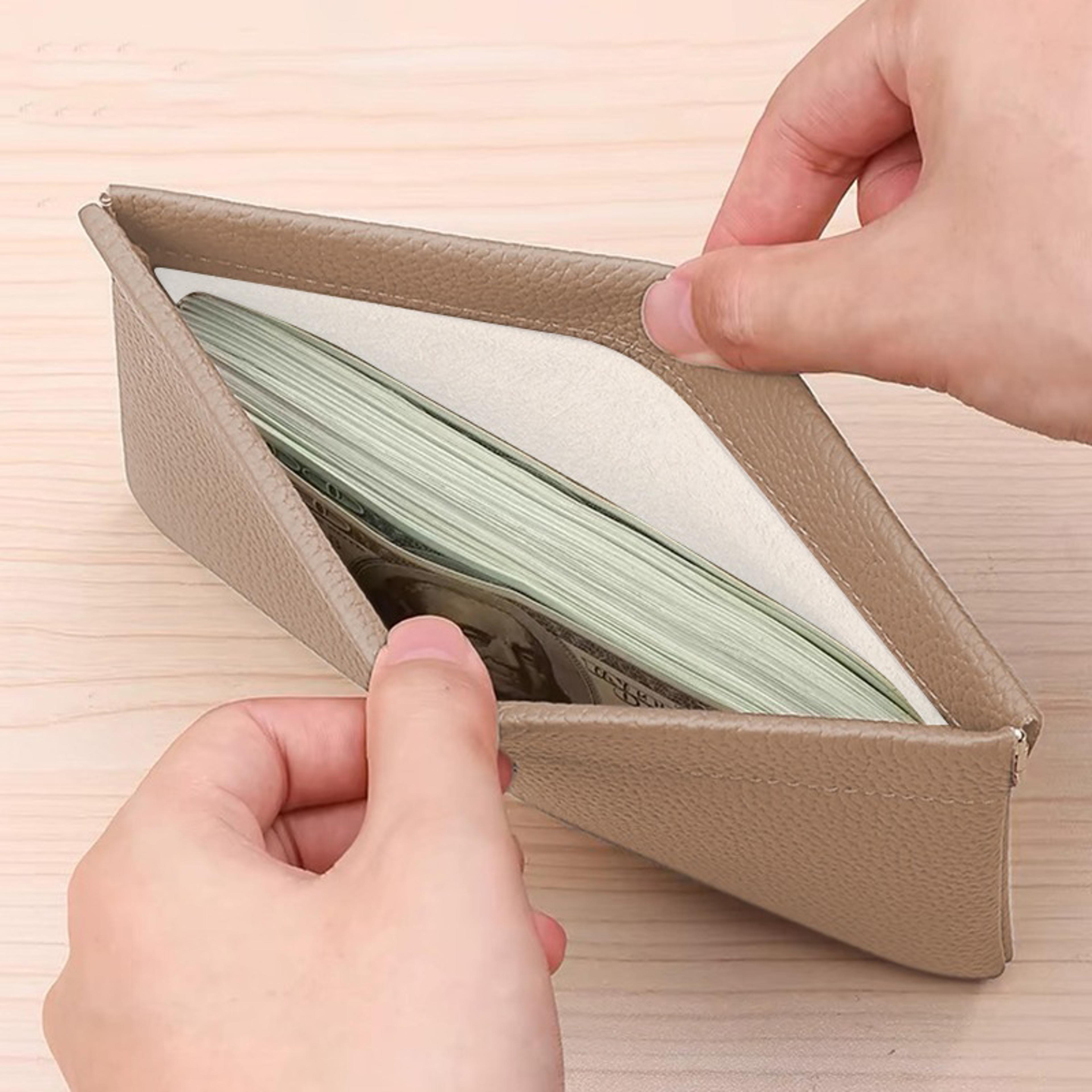 Passport Drivers License ID Holder SelfClosing Artificial Leather Long Wallet Headphone Data Cable  0