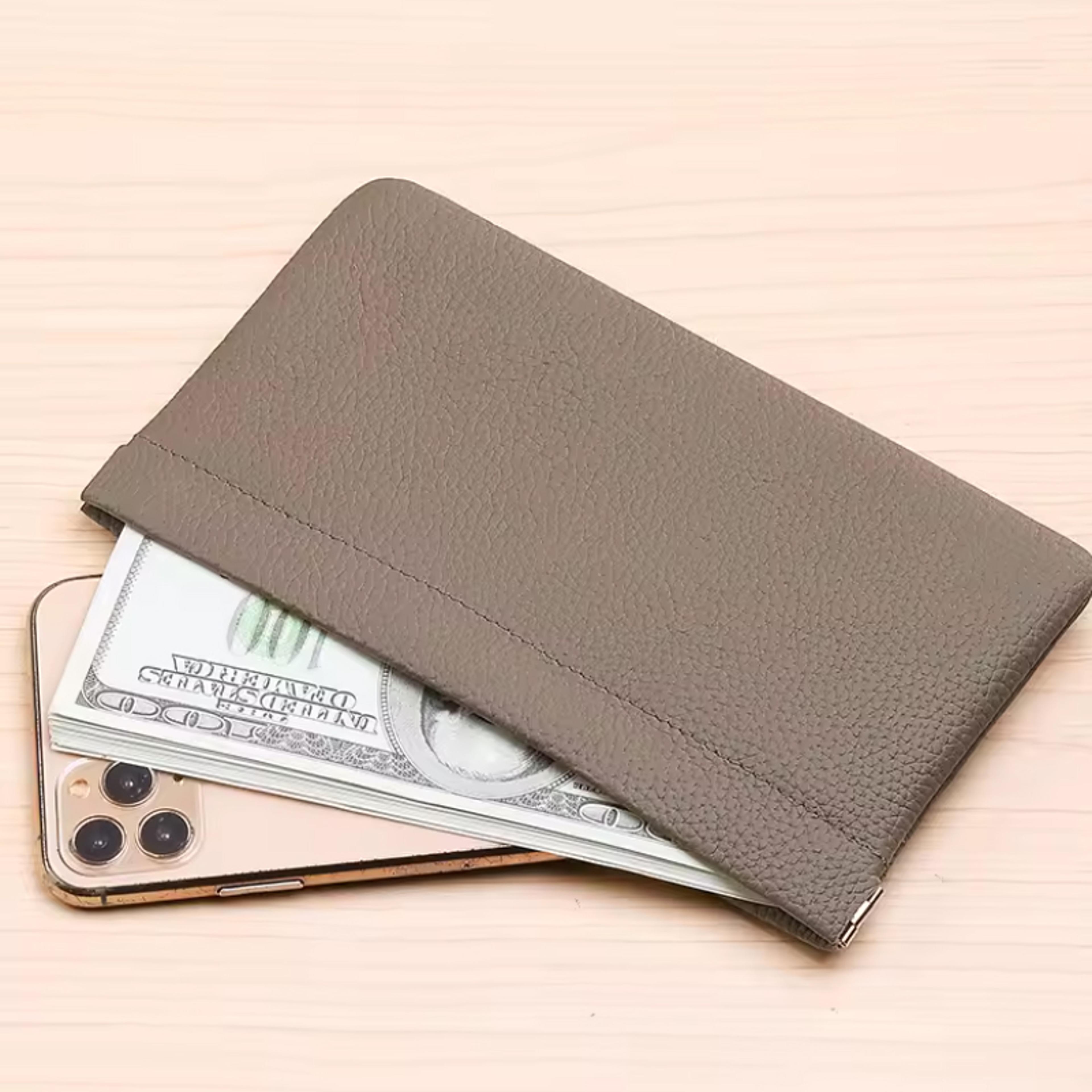 Passport Drivers License ID Holder SelfClosing Artificial Leather Long Wallet Headphone Data Cable  2