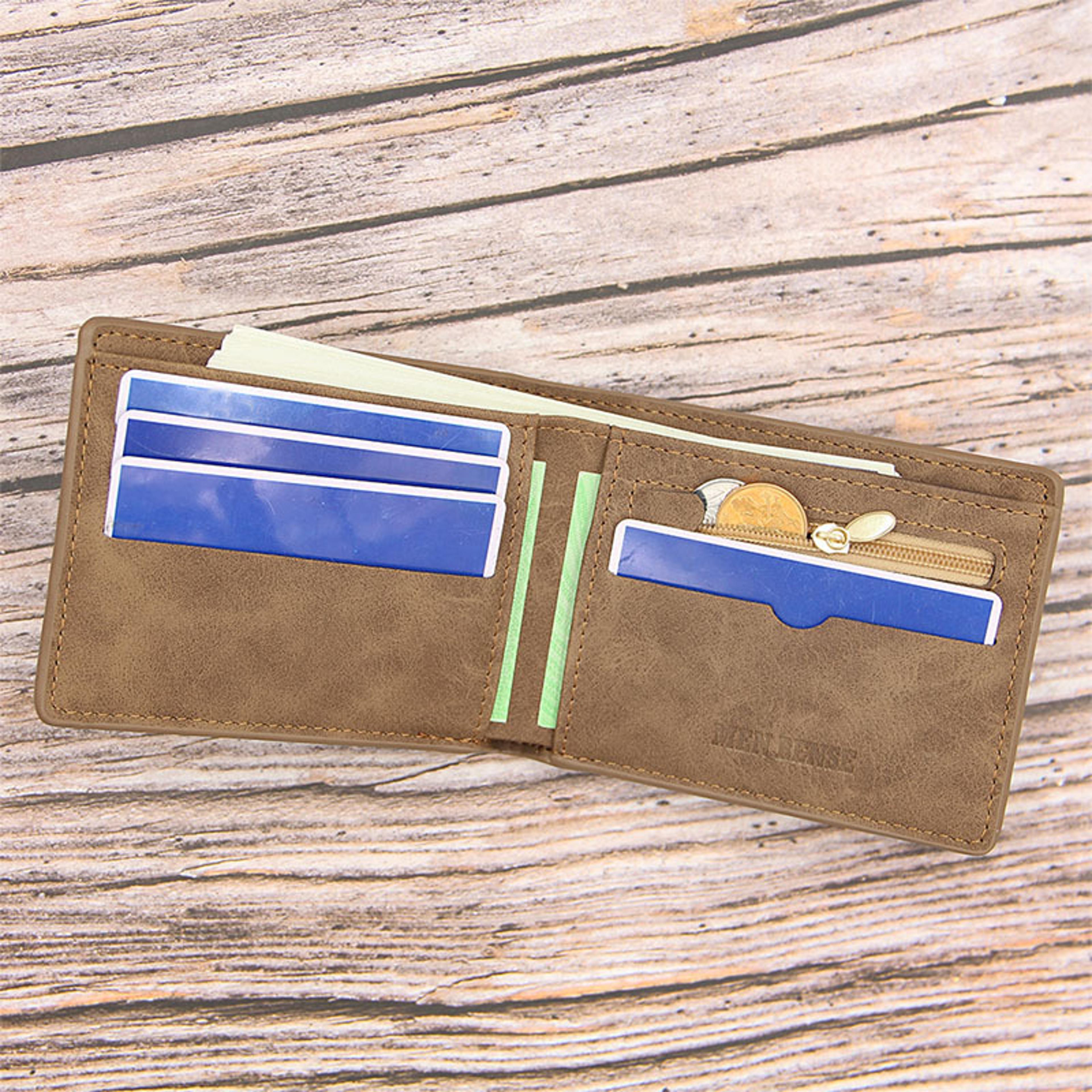 Slim Card Holder Wallet For Men PU Leather Short Wallet Small Zipper Coin Pocket Man Purse 4