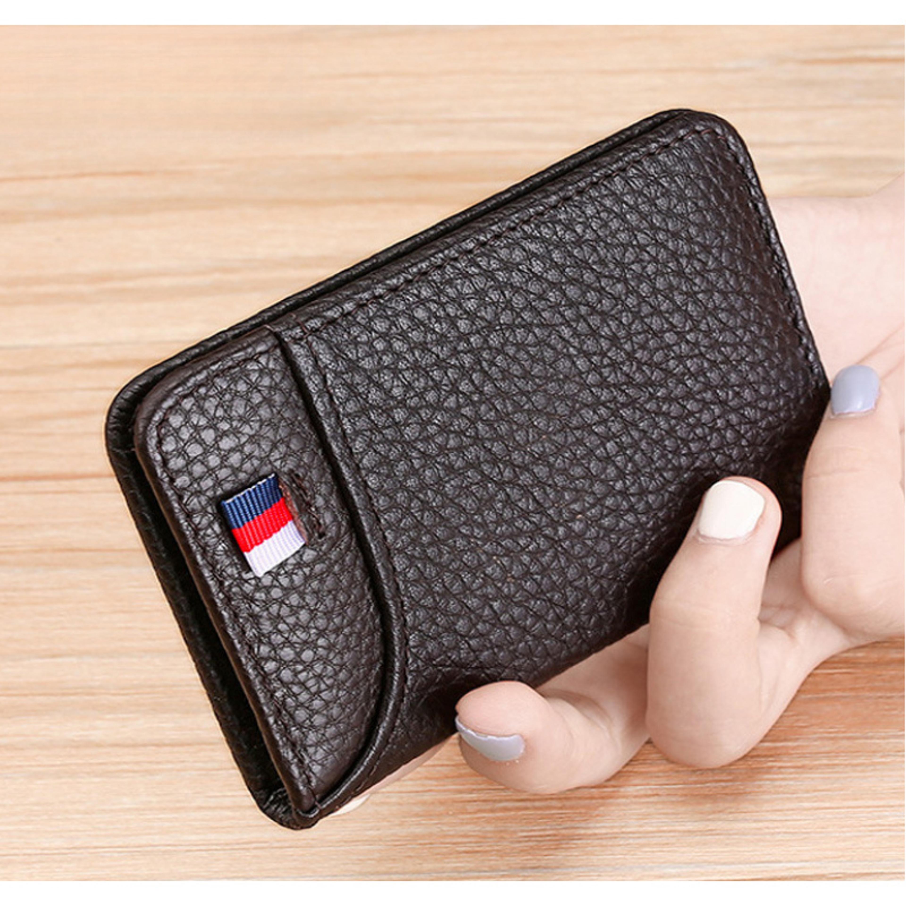 Ultrathin Leather Case For Card Holder Men Multicard Slot Drivers License Case 4