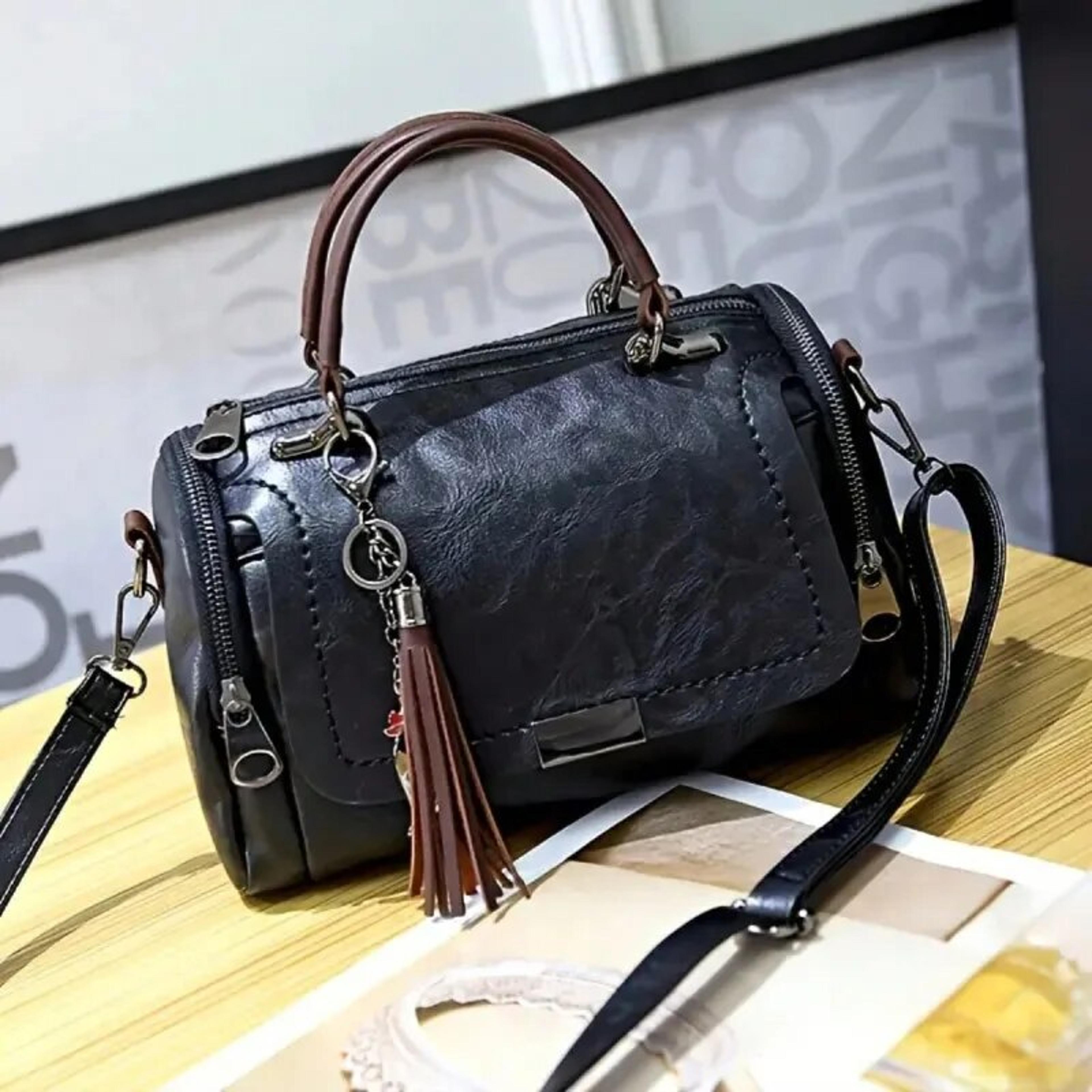 Fashion Zipper Crossbody Bag Tassel Decor Womens Large Capacity Shoulder Bag With Removable Strap B 4