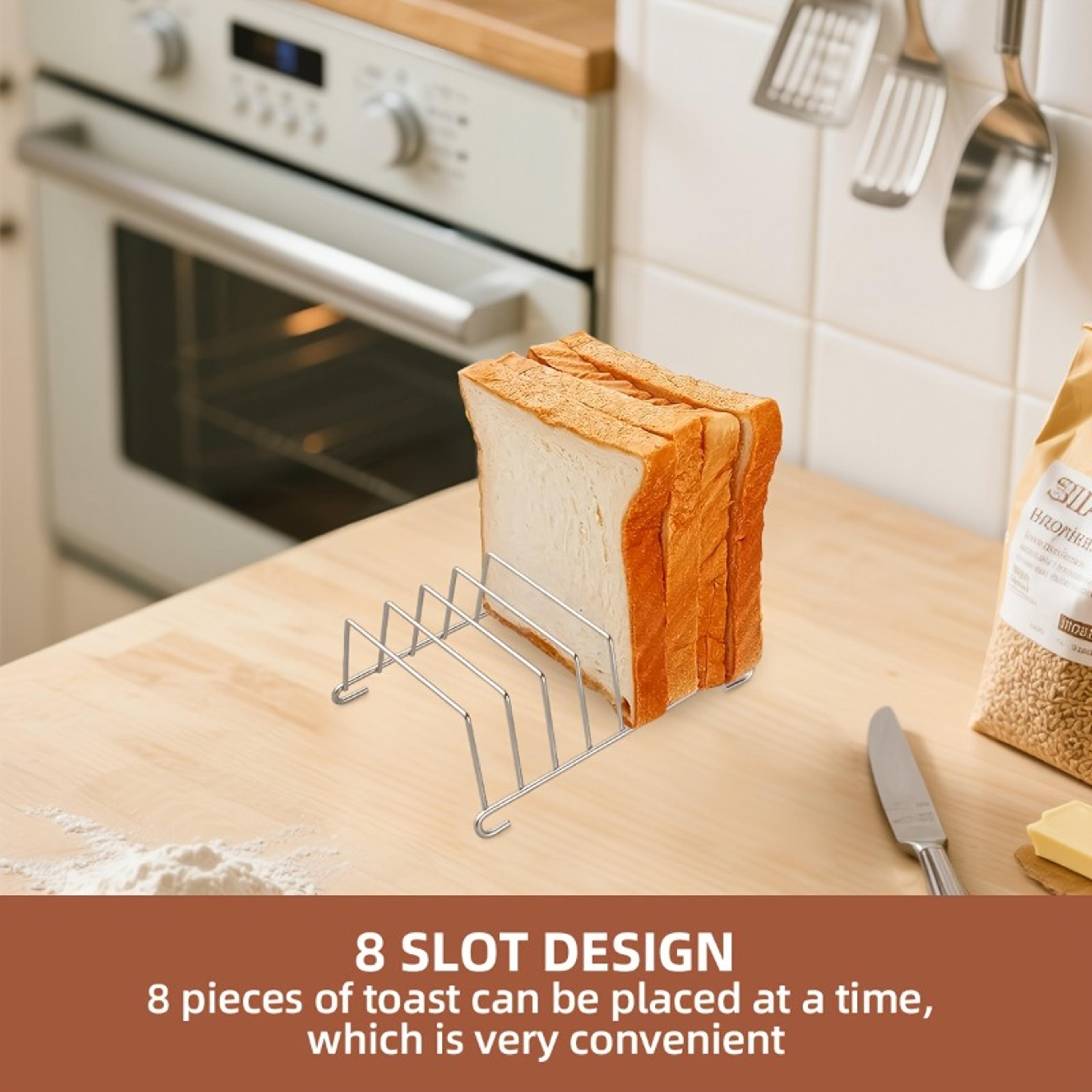 Bakes Multiple Slices At Once Stainless Steel Bread And Toast Rack Air Fryer Accessory 1