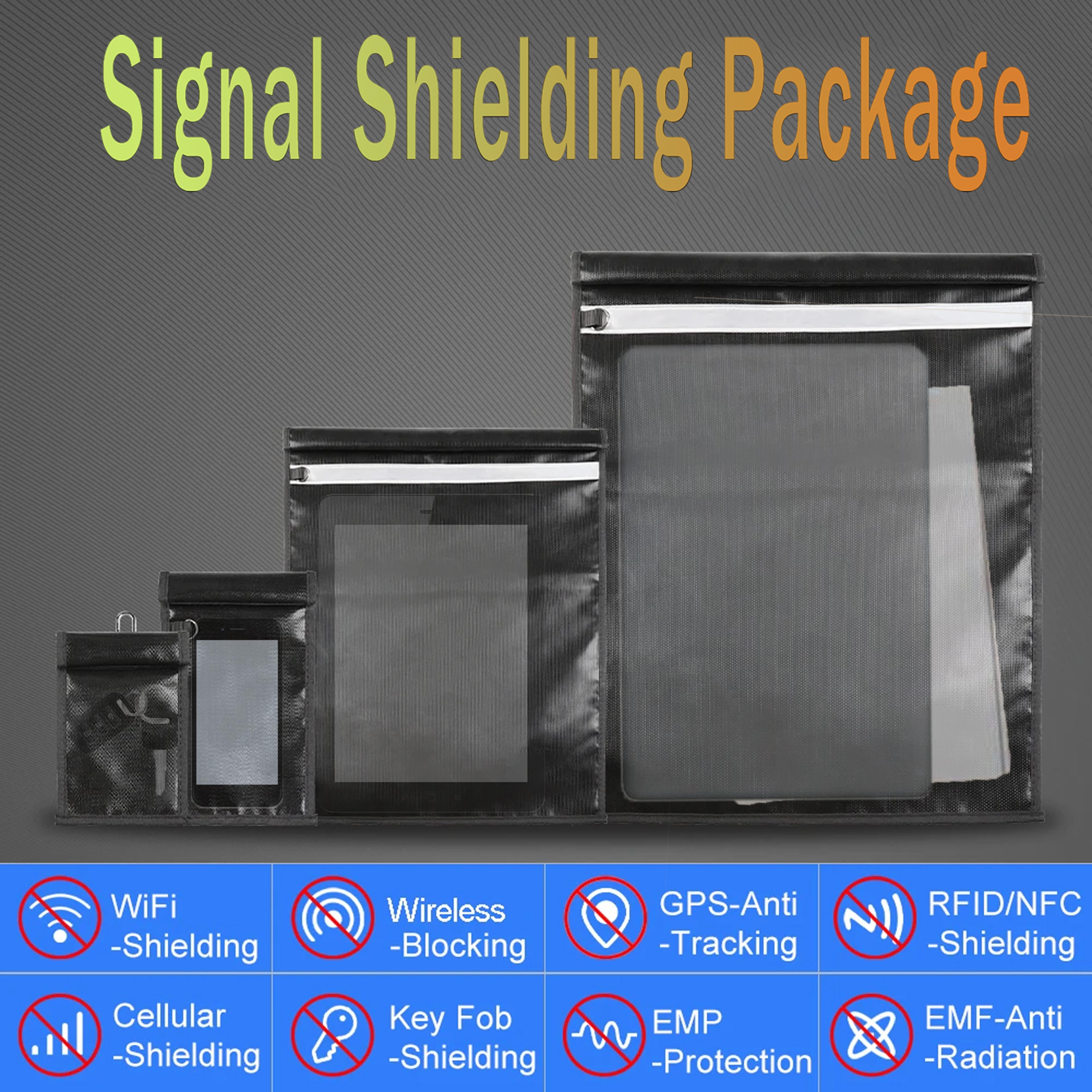 RFID Faraday Bag AntiTracking Signal Blocker For Phone And Keys Reflective Pouch 4