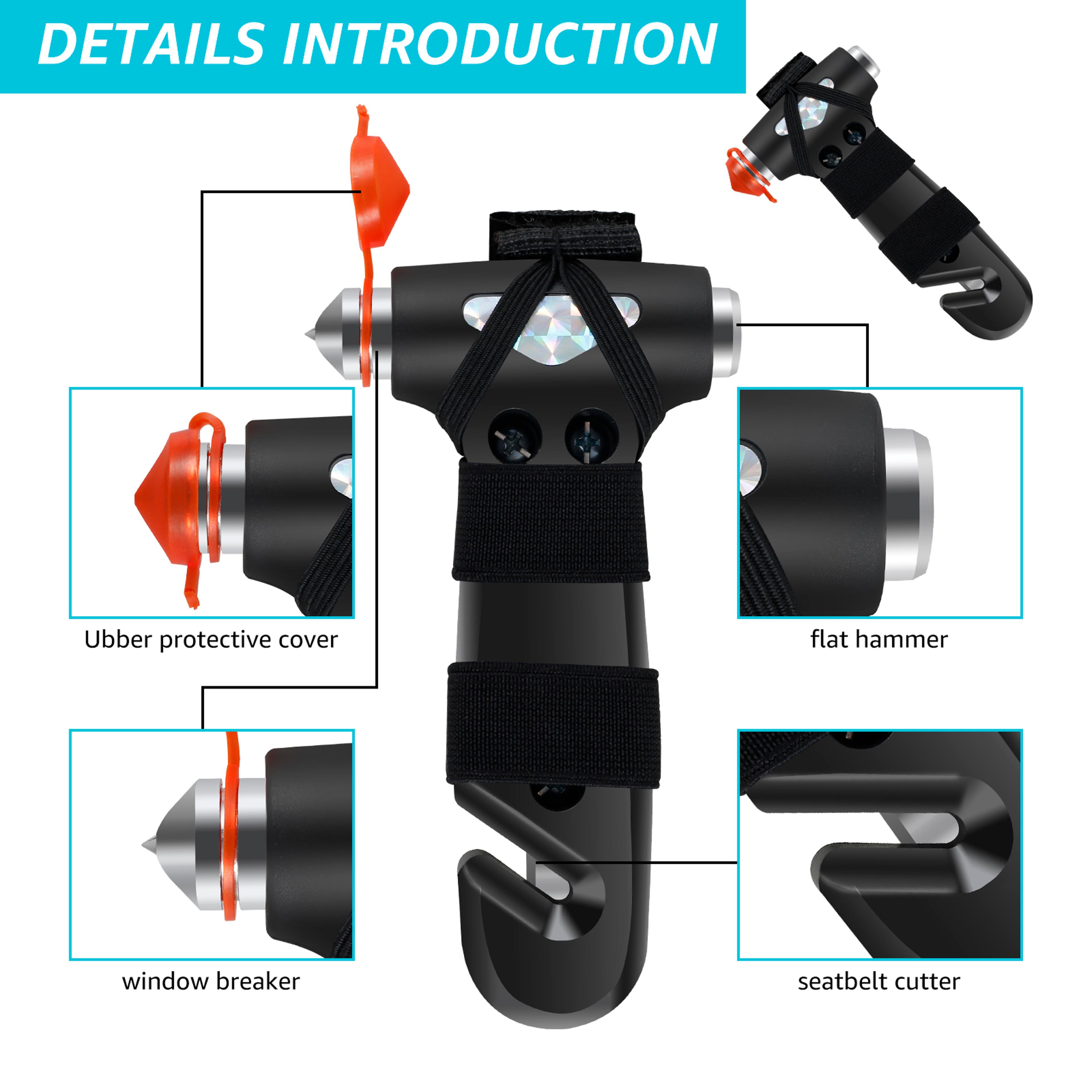 Universal Car Emergency Tool 3in1 Car Safety Hammer With Belt Cutter LifeSaving Glass Breaker 4