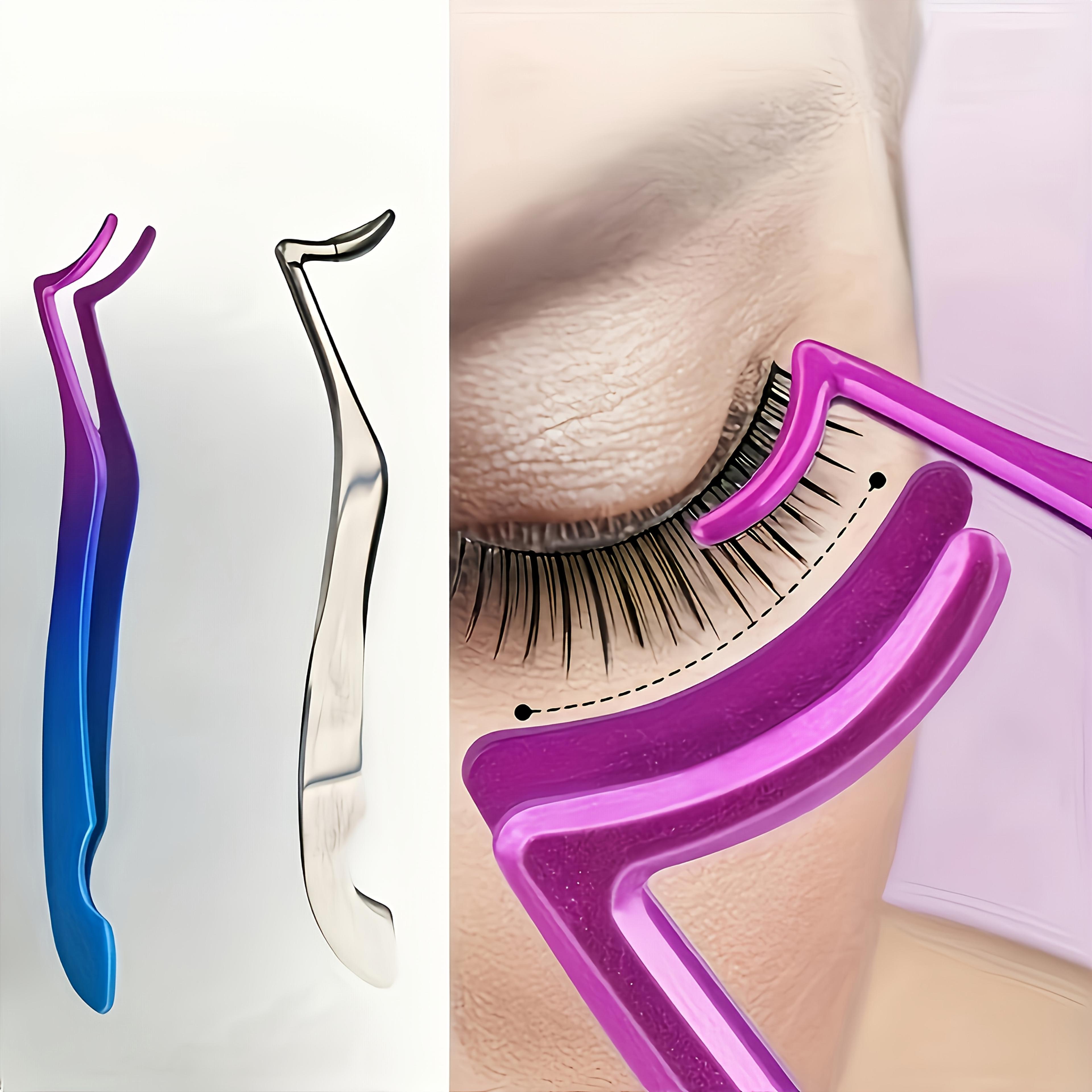 beauty tool for beginners, stainless steel false eyelash tweezers, seahorse clip eyelash curler