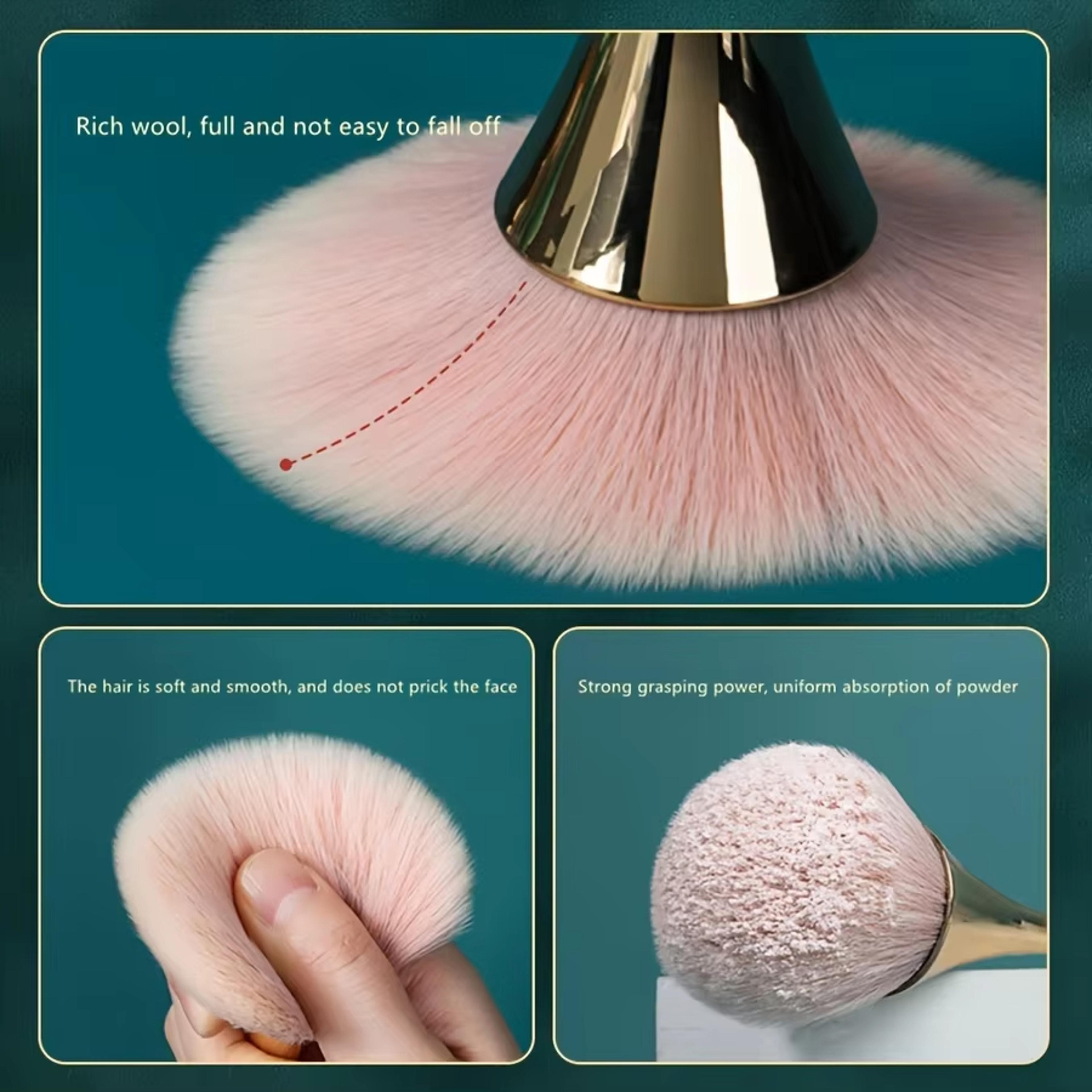 Cosmetic Brush Set Soft Hair Blush Brush Loose Powder Highlighting Rose Golden 4