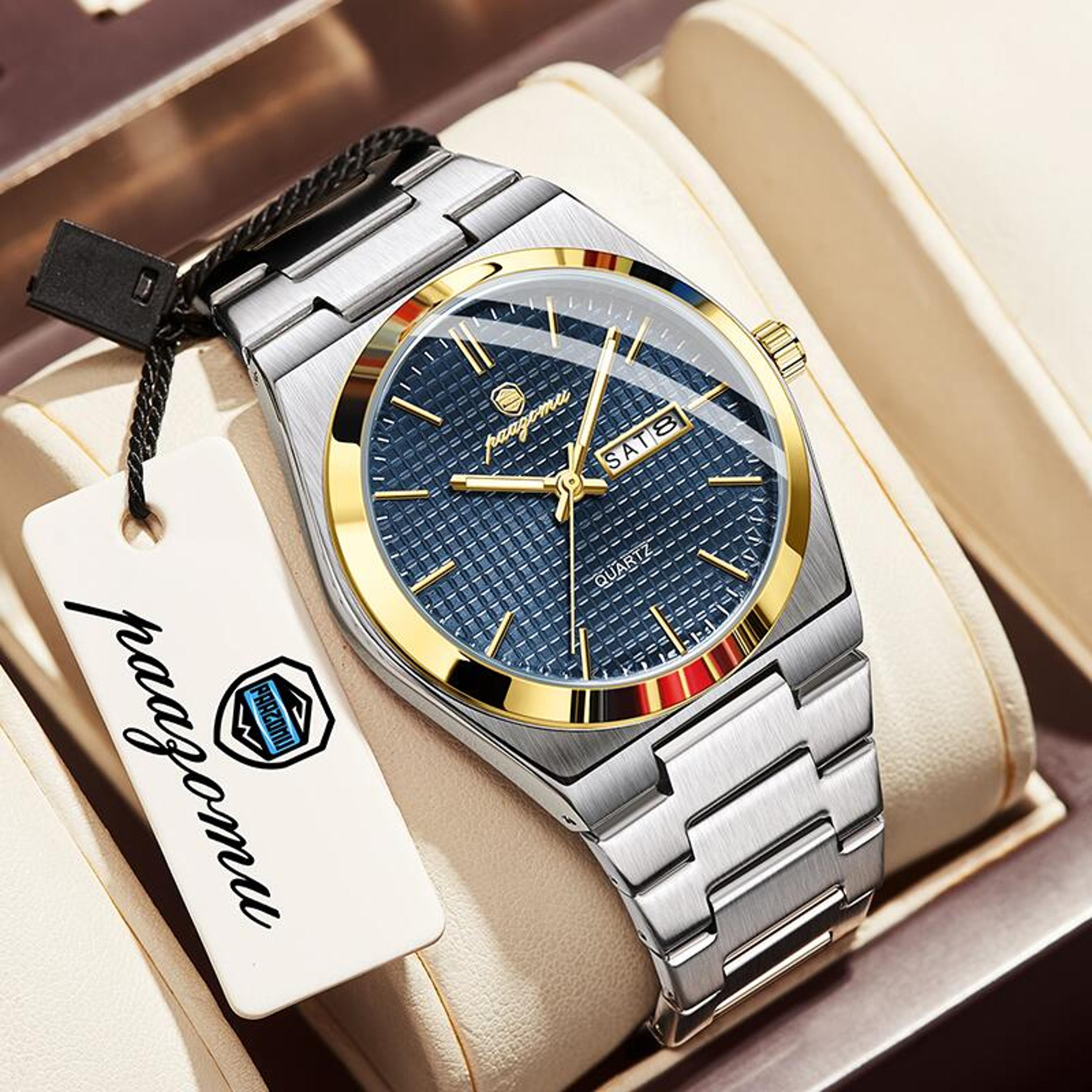 Luxury Men Clock Fashion Waterproof Chronograph Date Watch Original Luminous Leather Quartz Watch F 10