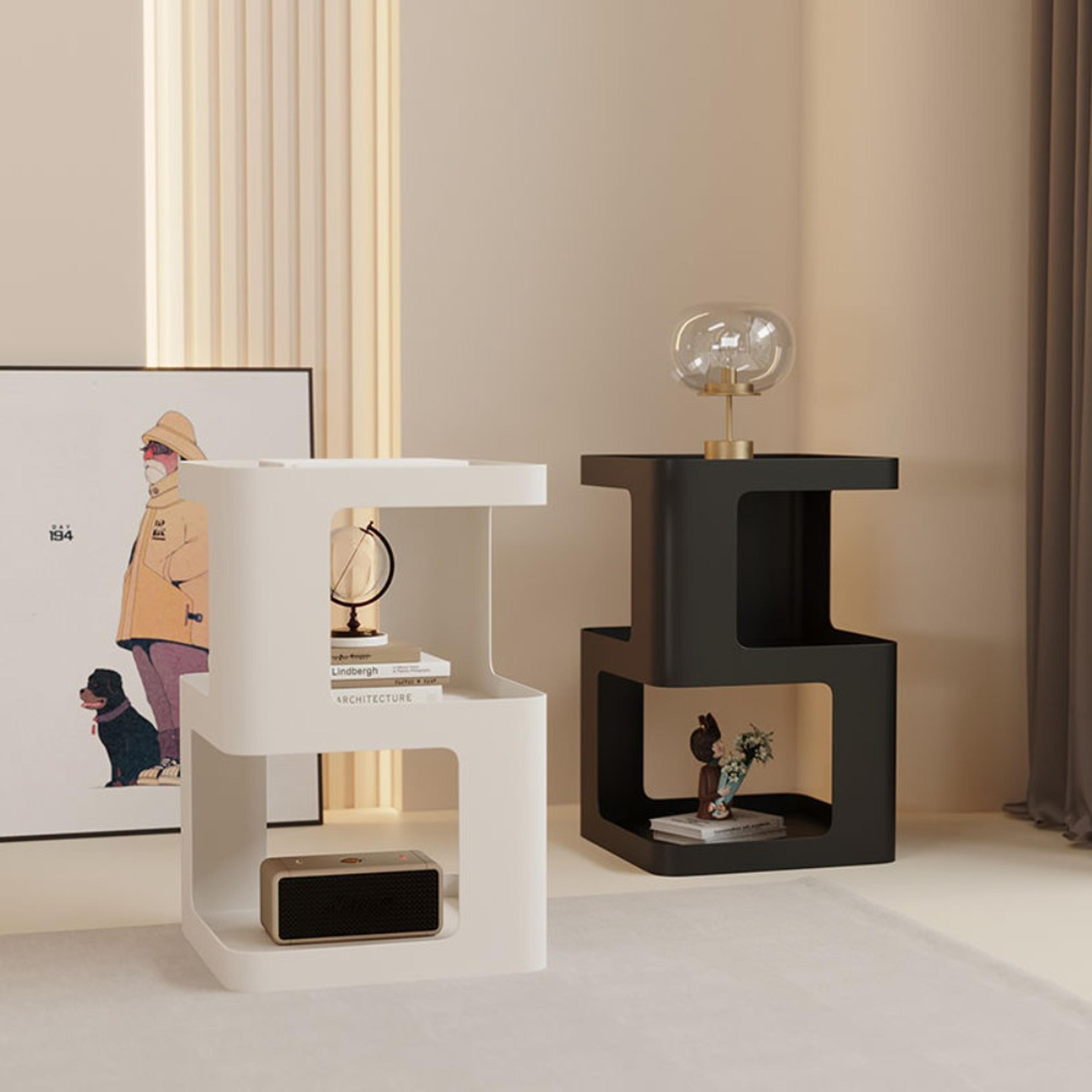 light luxury wrought iron coffee table, simple modern bedside side table, space-saving multi-functional home storage