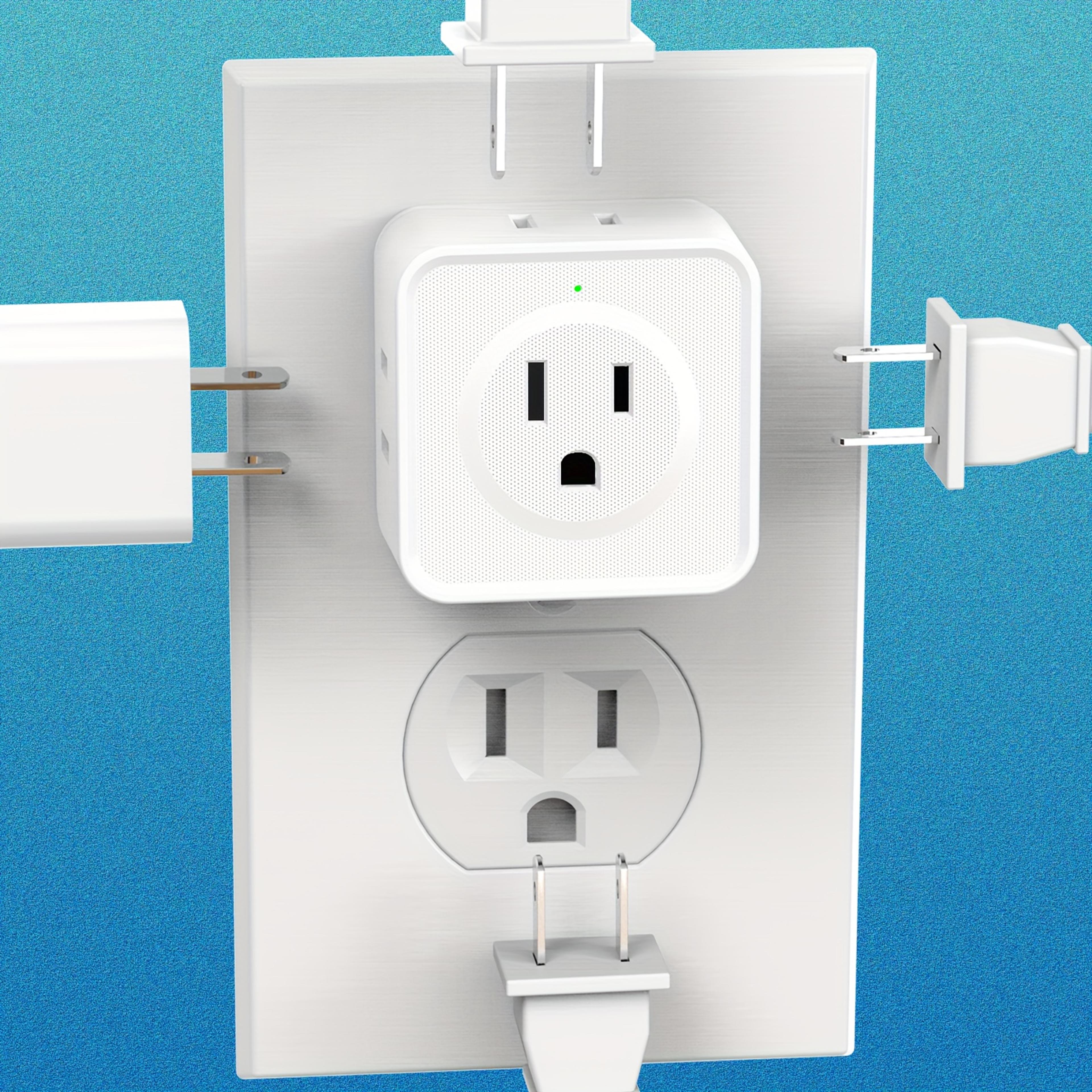 small electrical outlet splitter for travel, home, office, dorm, 5 way multi plug expander