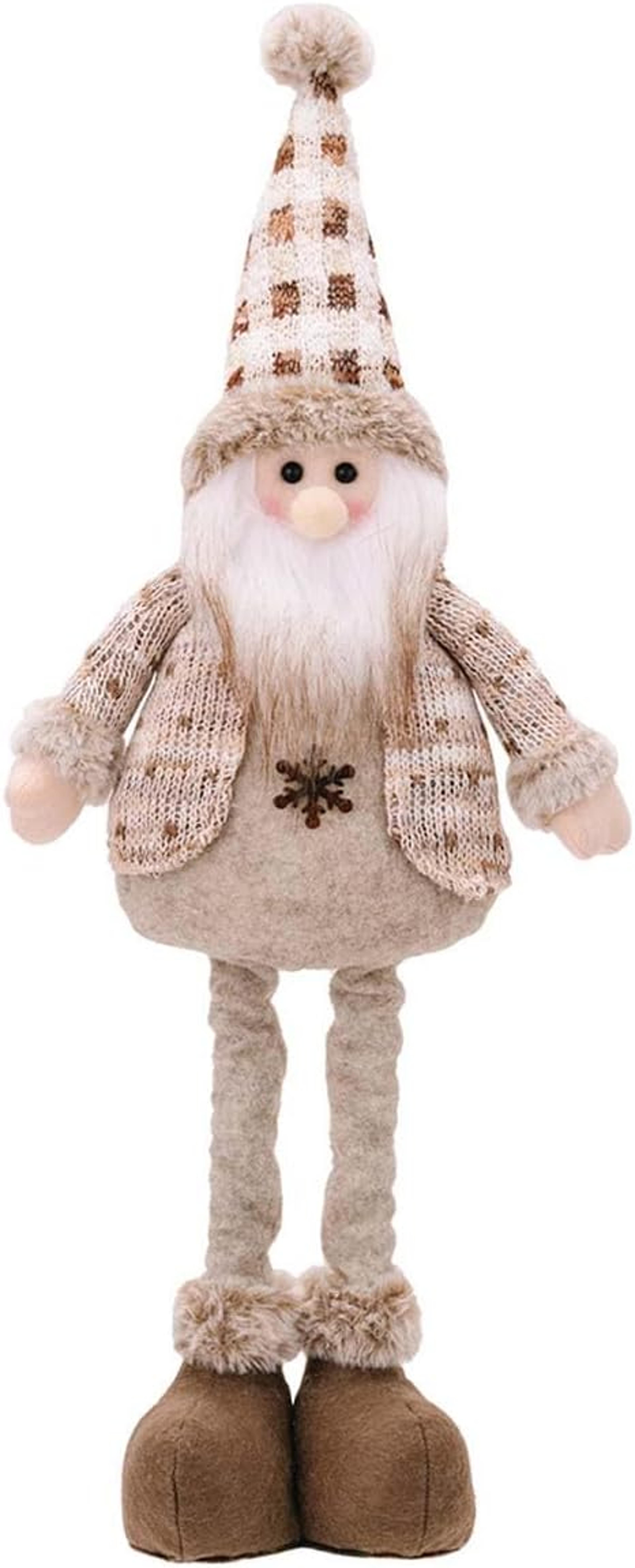 Christmas Decorations Adjustable Extendable Santa Snowman Reindeer Plush Dolls For Home Tabletop Or 6