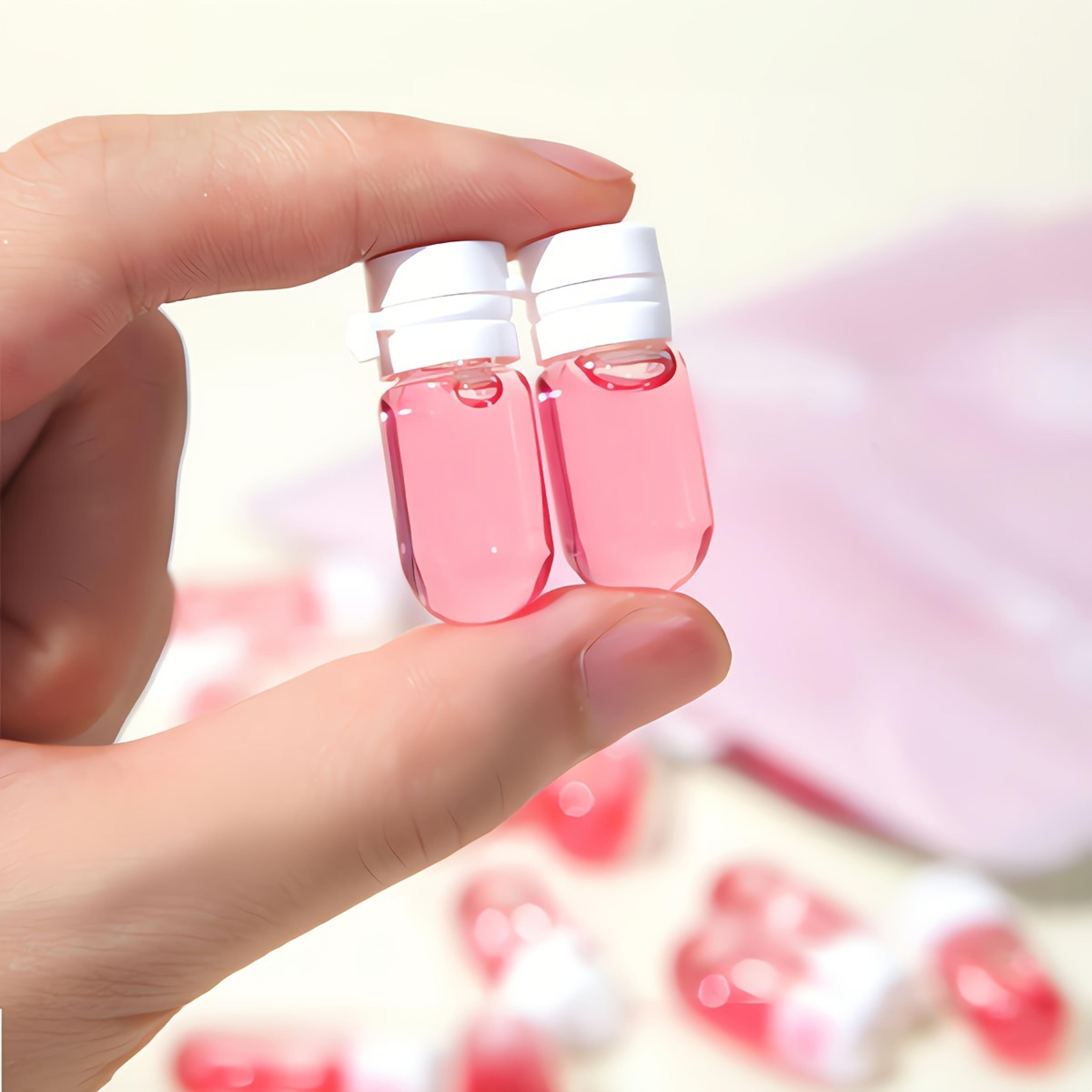 portable dispenser with flip-top, clear leak-proof travel bottle for makeup remover & lotion, essence bottled separately