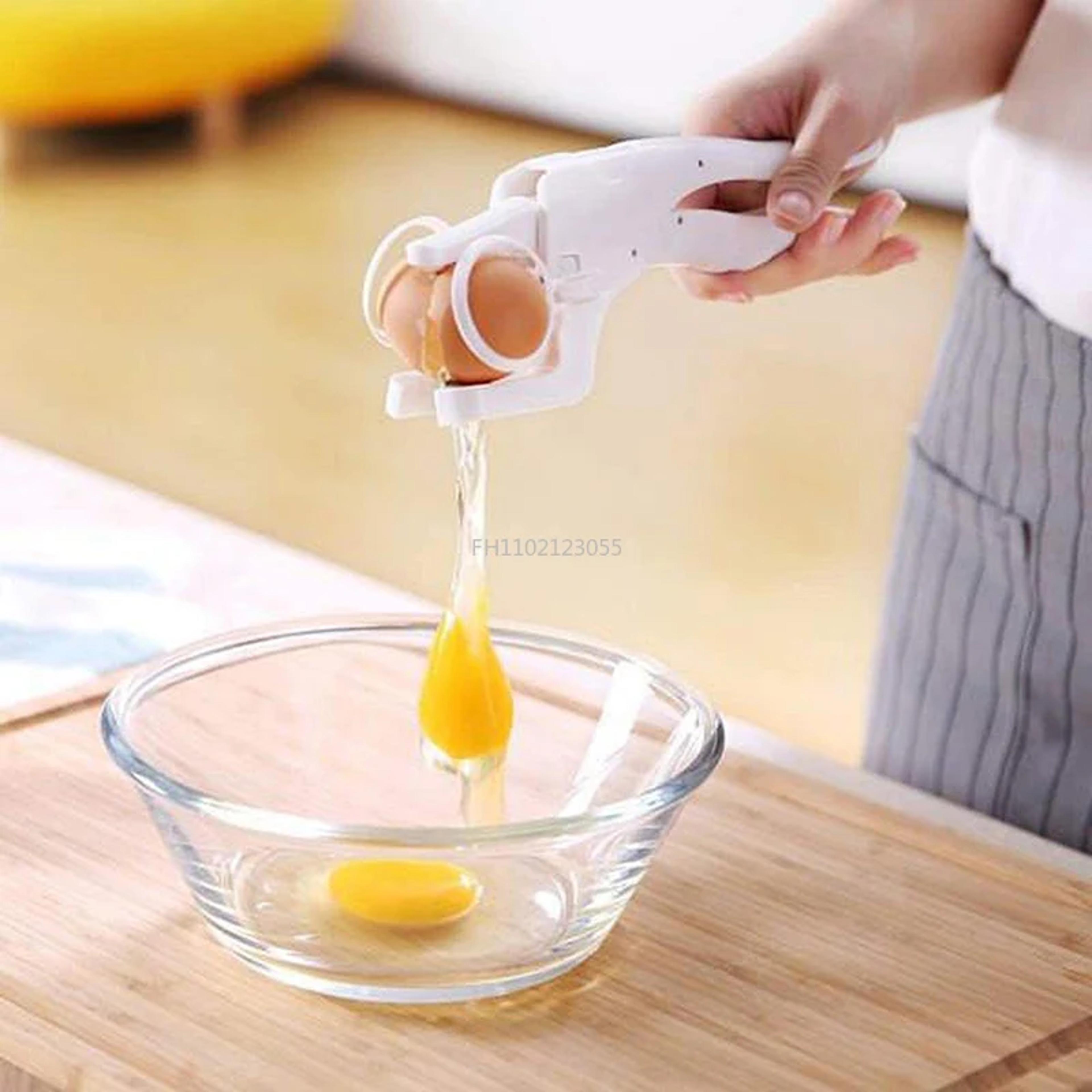 easy separator egg breaker, creativity kitchen gadget, quick egg opener