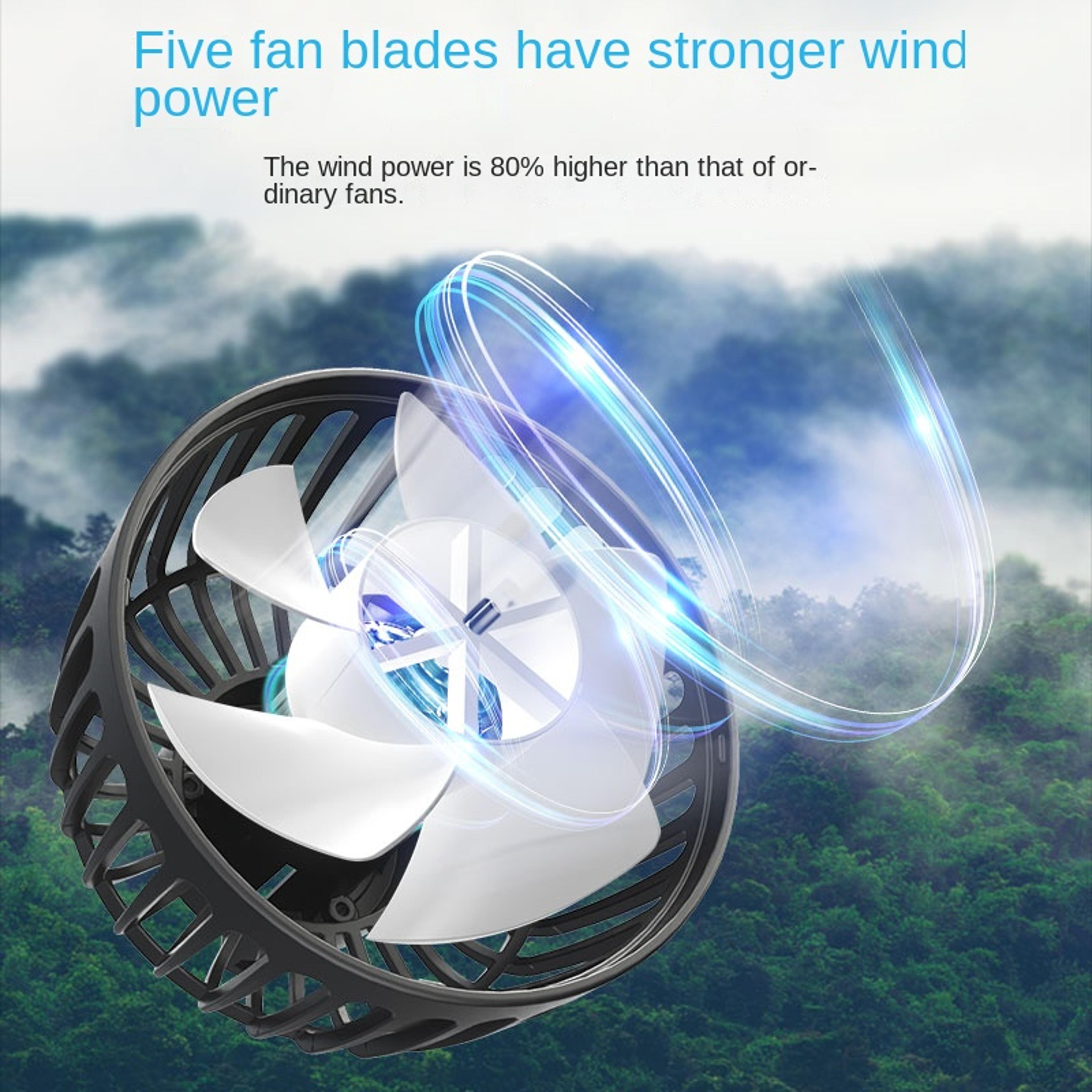 USB Charge Dual Head Car Fan 3speed Cooling Fan Neck Cooler For Summer With 360 Degree Rotation 3