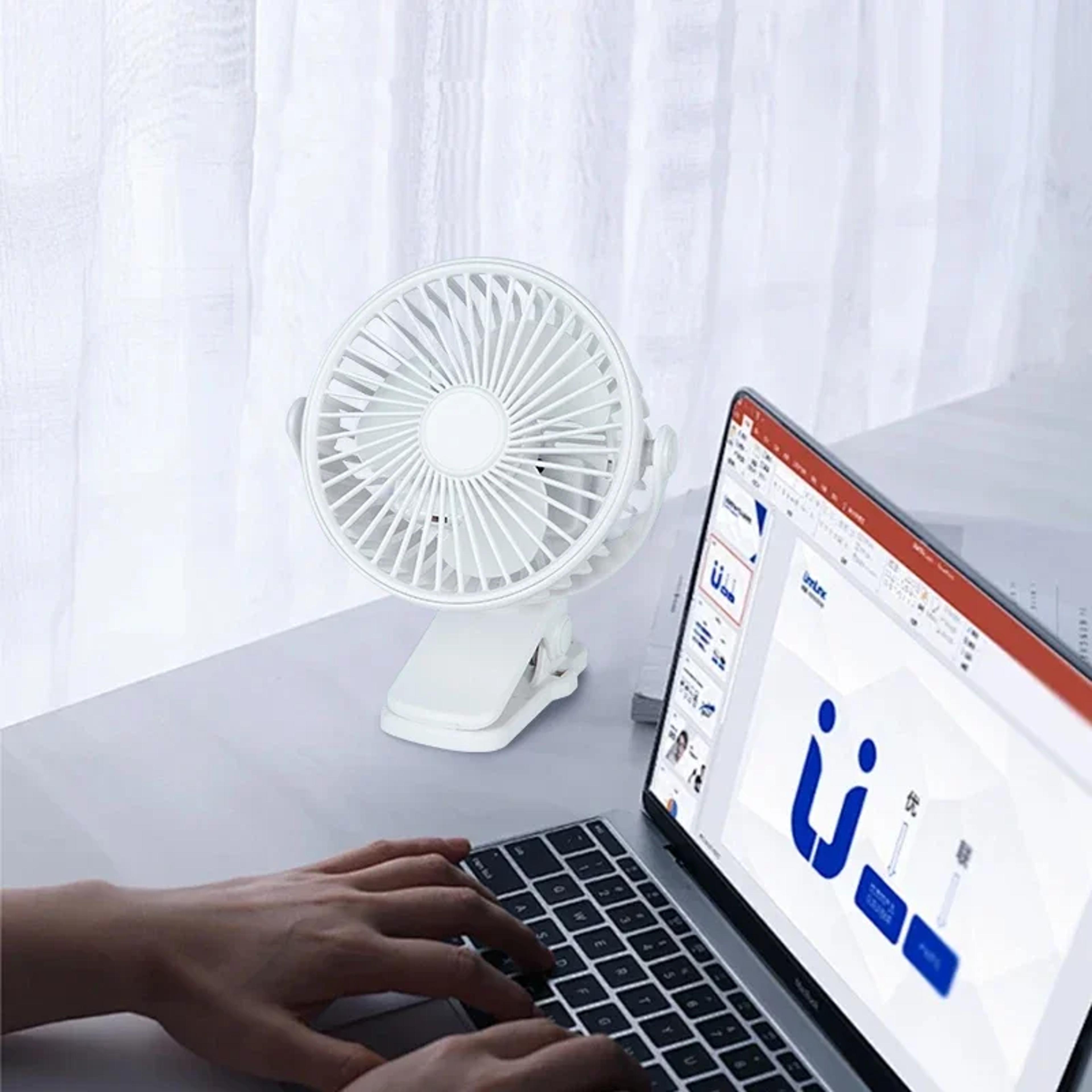 Clipon Type USB Rechargeable Table Fan Portable Mini Desk Fan With Night Light 2
