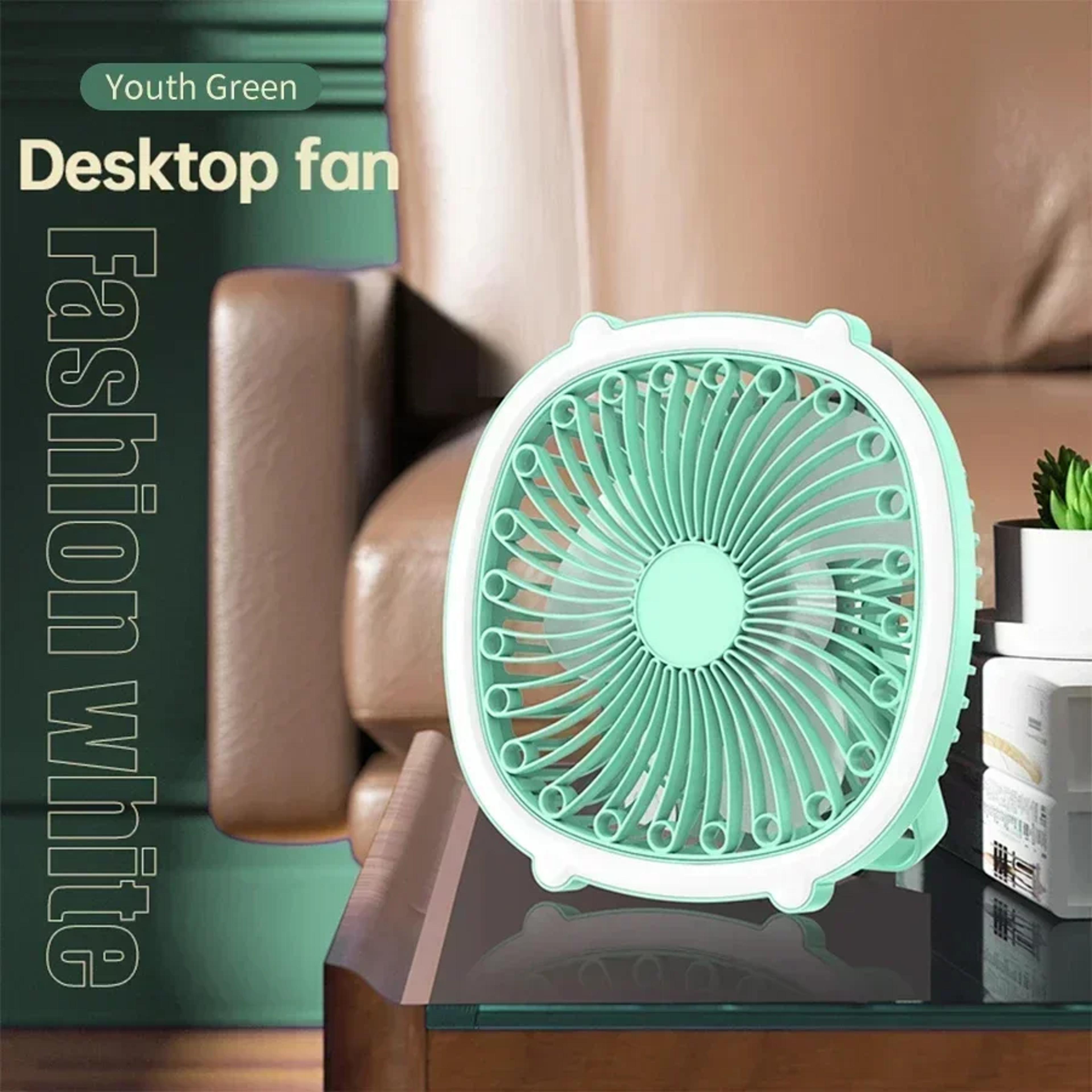 strong wind desktop fan, usb rechargeable led light fan, wide angle bracket, for office, bedroom, study, indoor, camping