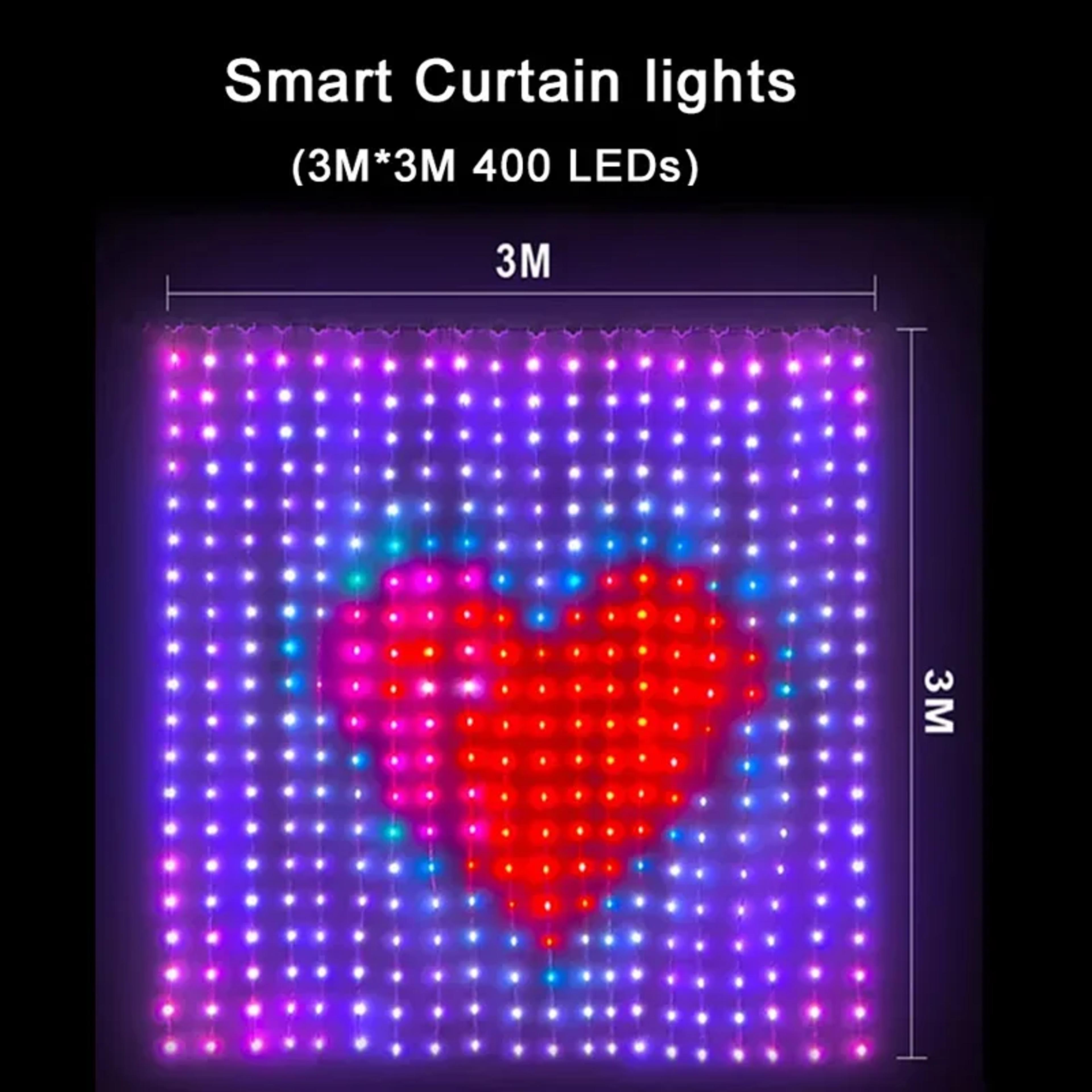 Christmas Curtain String Outdoor Fairy Lights LED Smart Curtain Lights With App Control 8