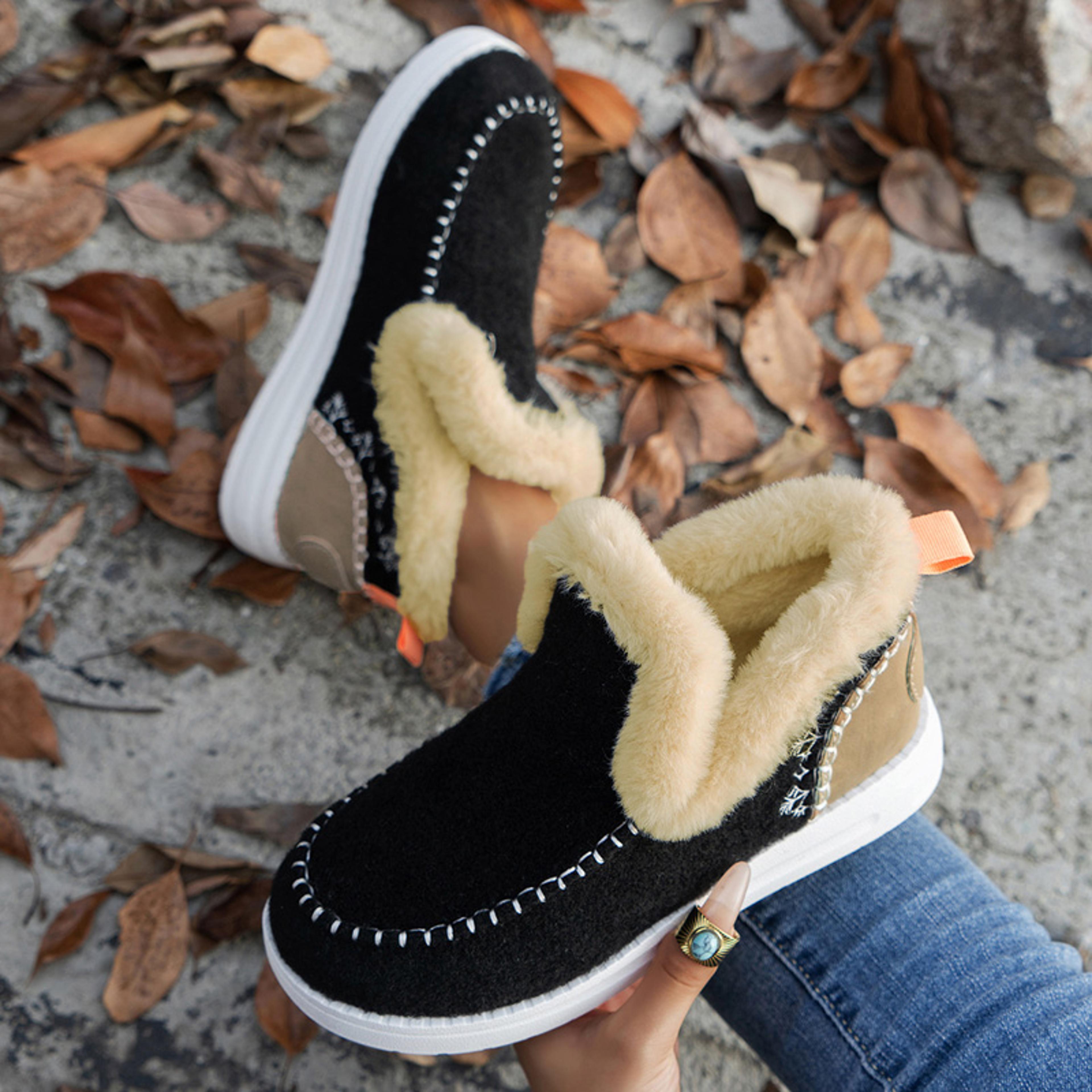 casual women's boots snow platform ankle boots lightweight winter shoes