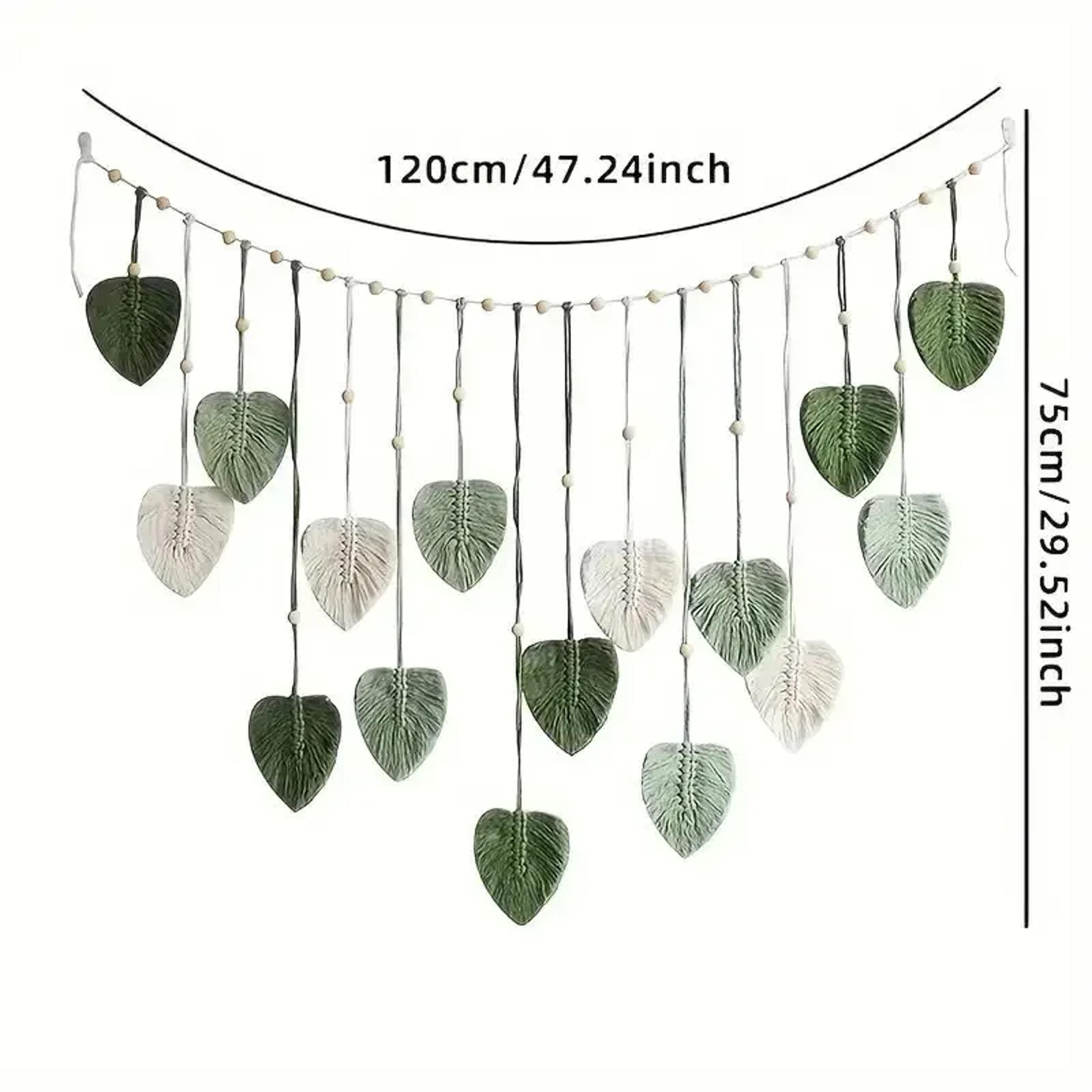 Boho Home Decoration Macrame Tapestry Wall Hanging For Living Room Bedroom Macrame Leaf Feather Art 5