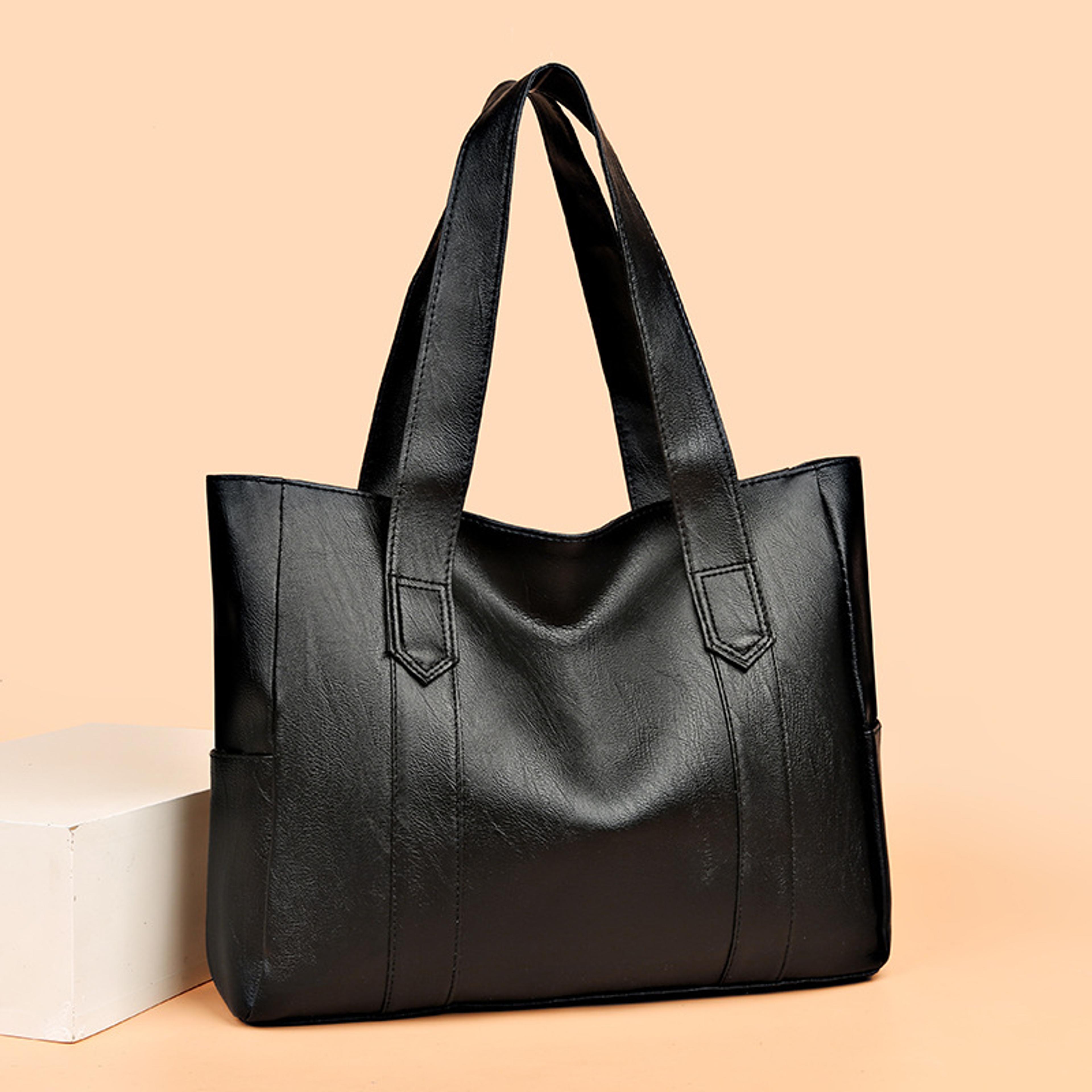 retro vegan shoulder bag, vintage large capacity tote bag, women's casual handbag for commute