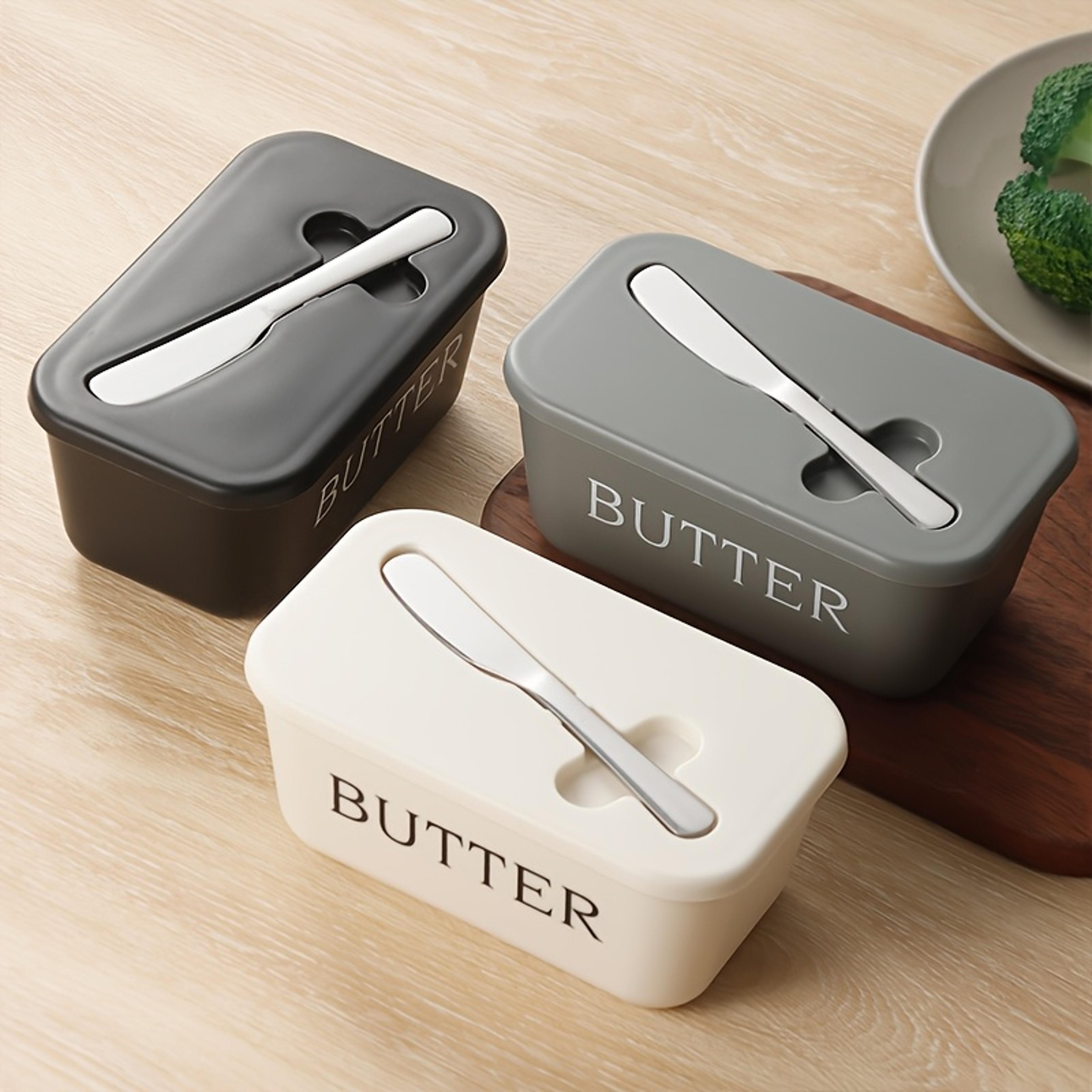 Simple Butter Container Box With Knife Restaurant Sealed Storage Box Butter Slicer Cheese Box With  0