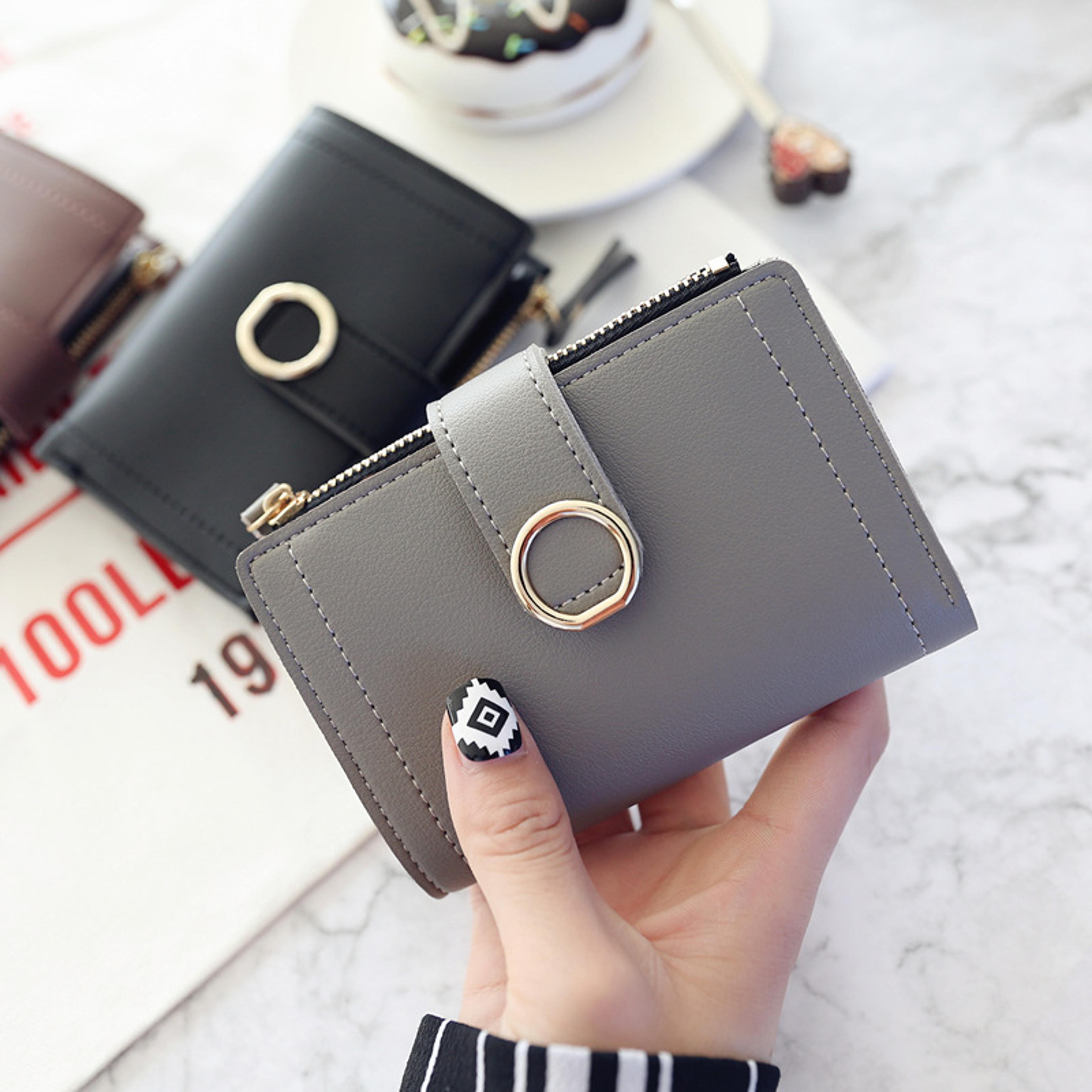 high quality pu wallets for girls, cute female coin purse, zipper card holder