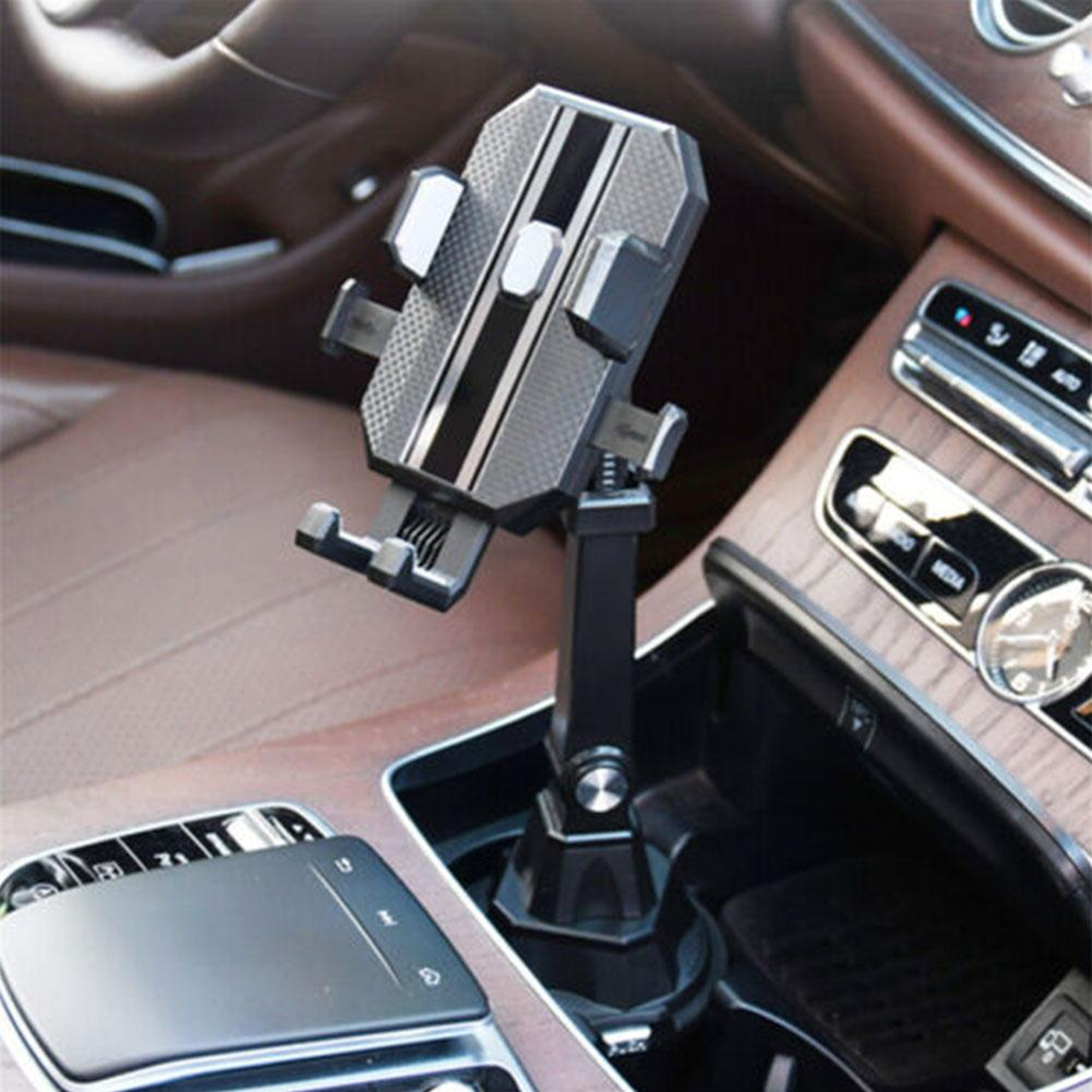 universal car water cup holder mobile cell phone bracket, adjustable cup holder phone mount for car