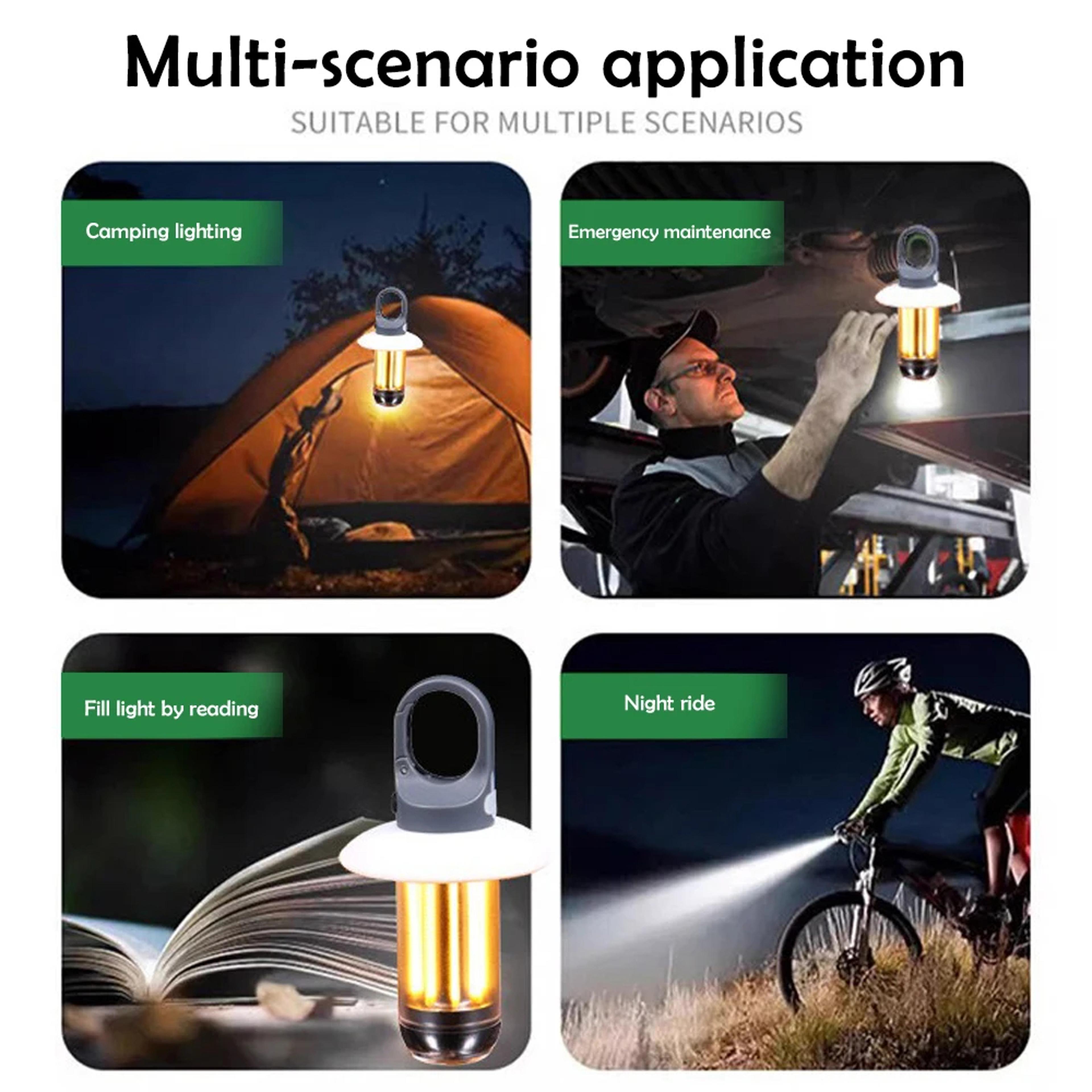 Portable LED Rechargeable Flashlight Super Bright 5 Modes Camping Lantern Waterproof Tent Lamp For  4