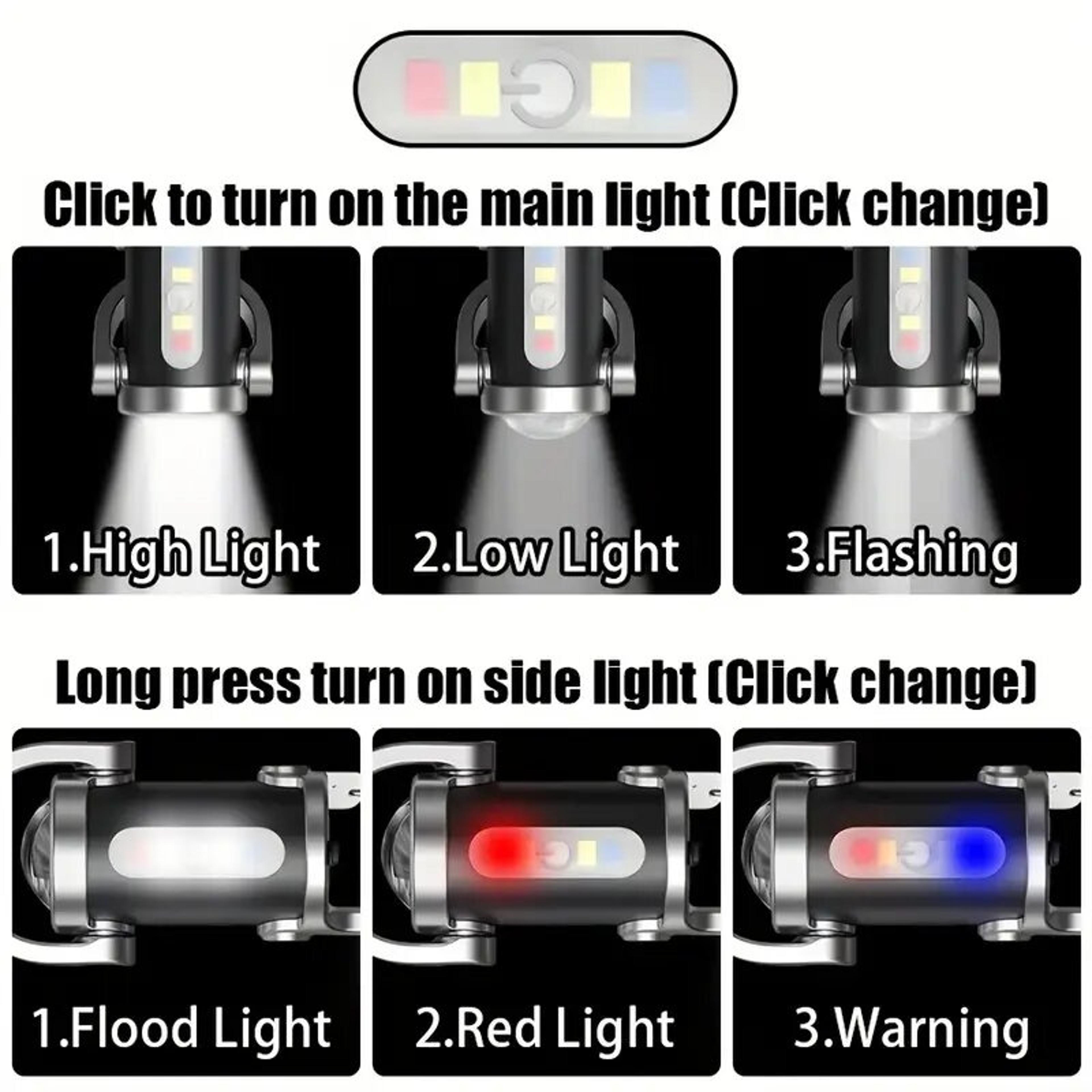 USB Rechargeable Mini COB LED Keychain Flashlight Waterproof Work Light Camping Pocket Lamp 4